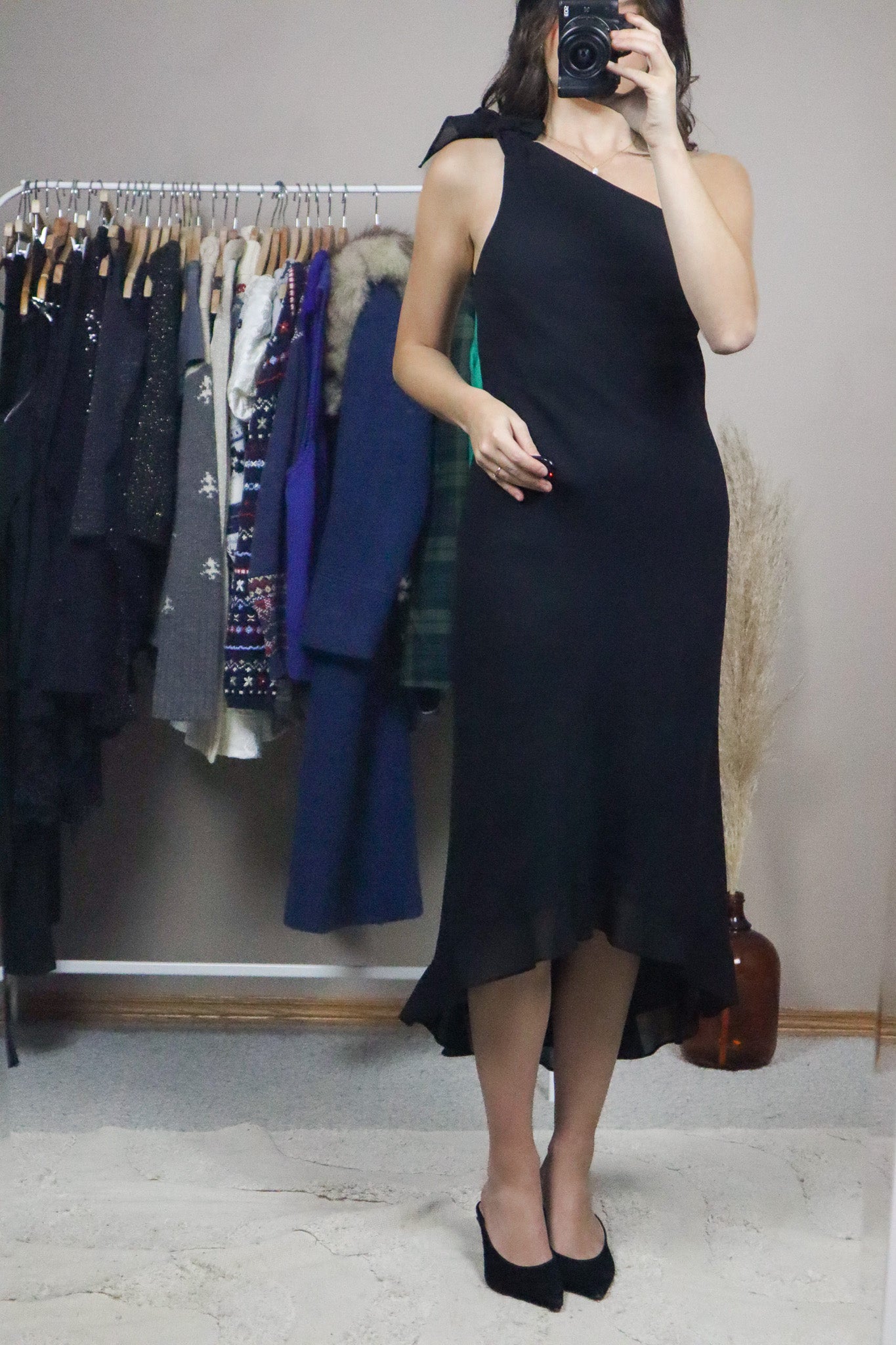 Made in Canada x Vintage x One Shoulder Maxi Dress (S)