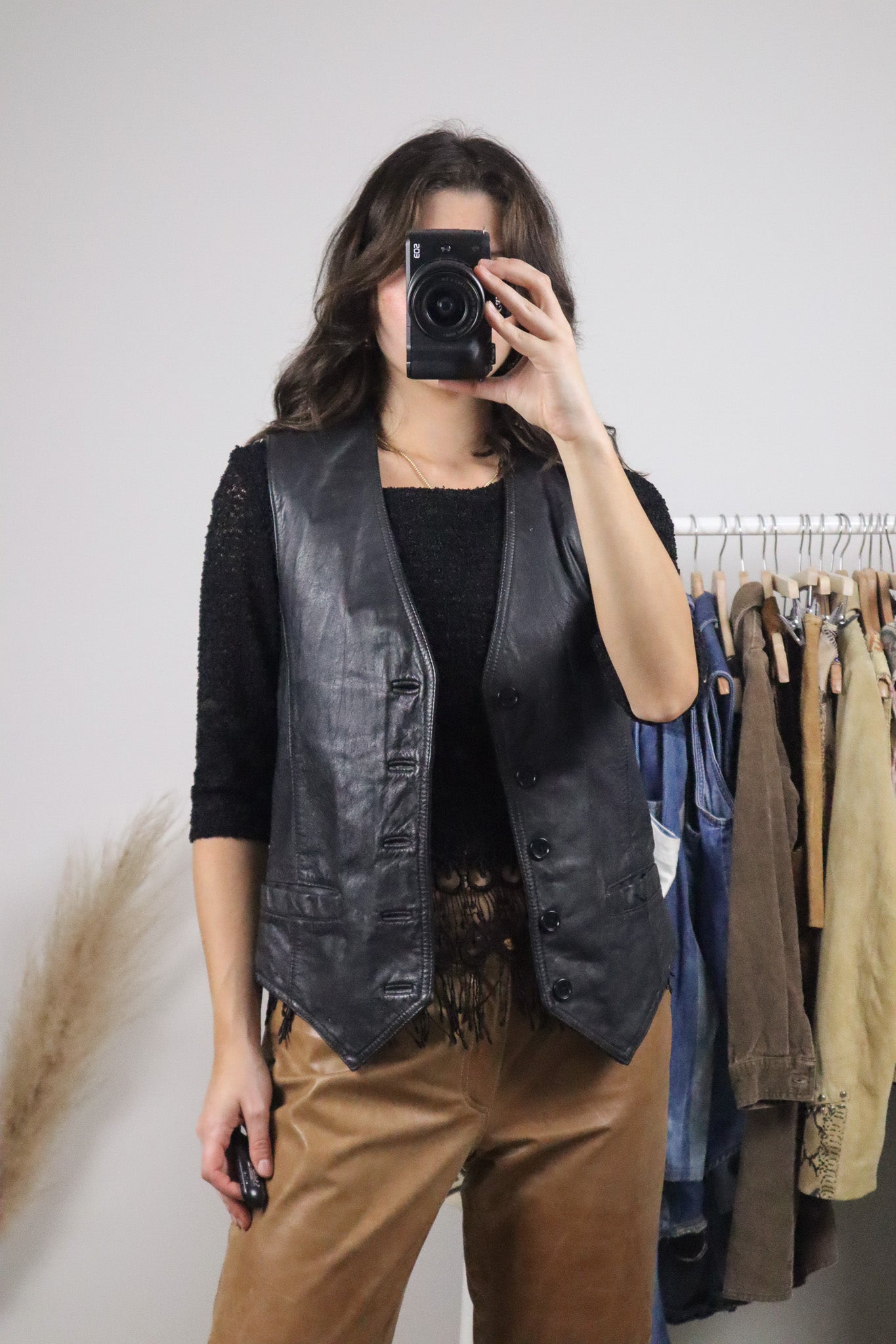 Vintage x Leather Vest (M)