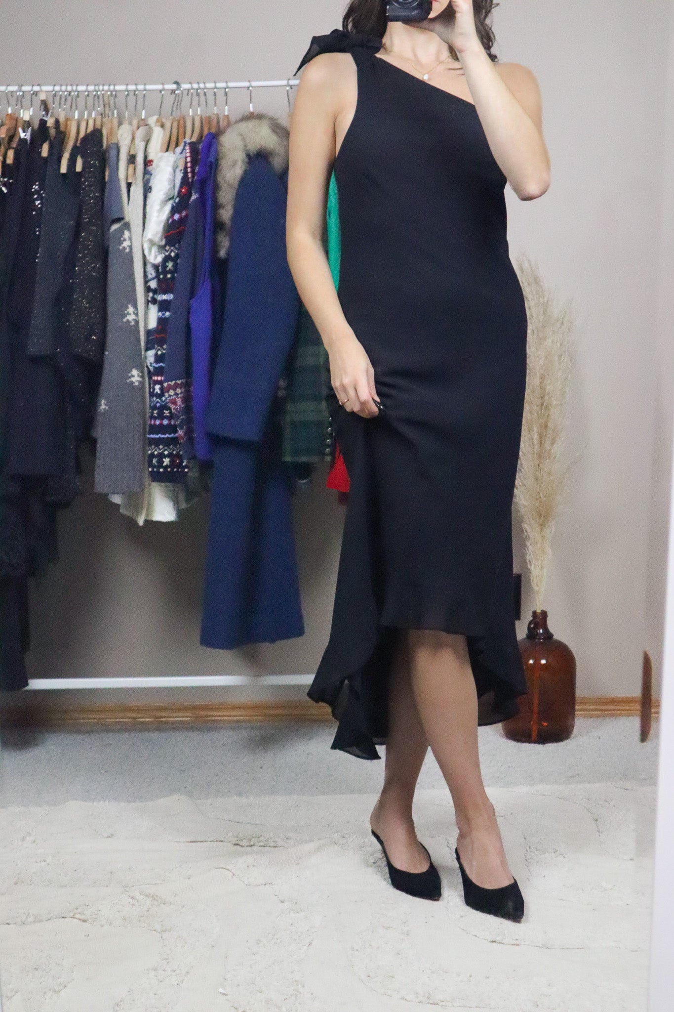 Made in Canada x Vintage x One Shoulder Maxi Dress (S)