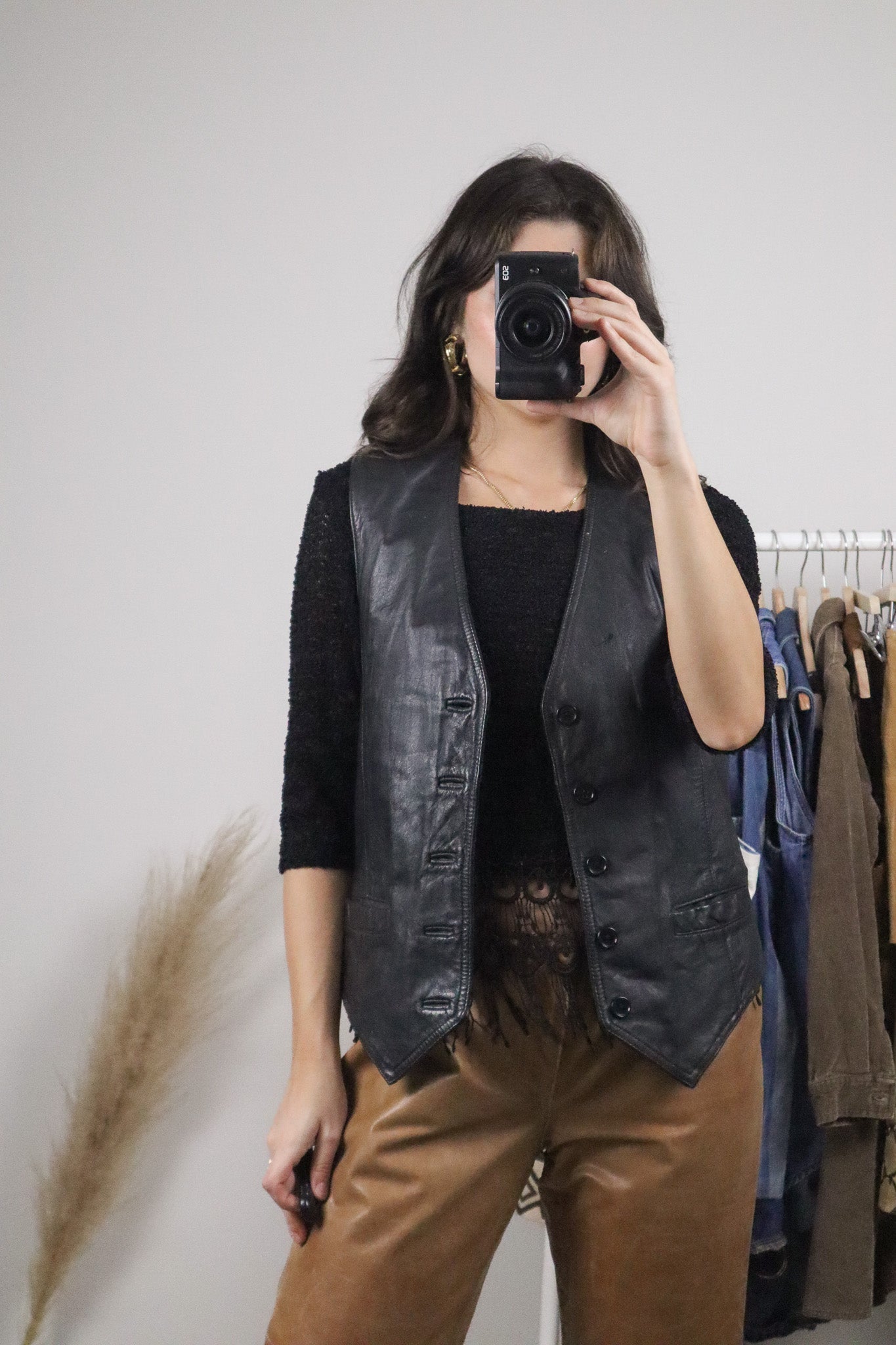 Vintage x Leather Vest (M)
