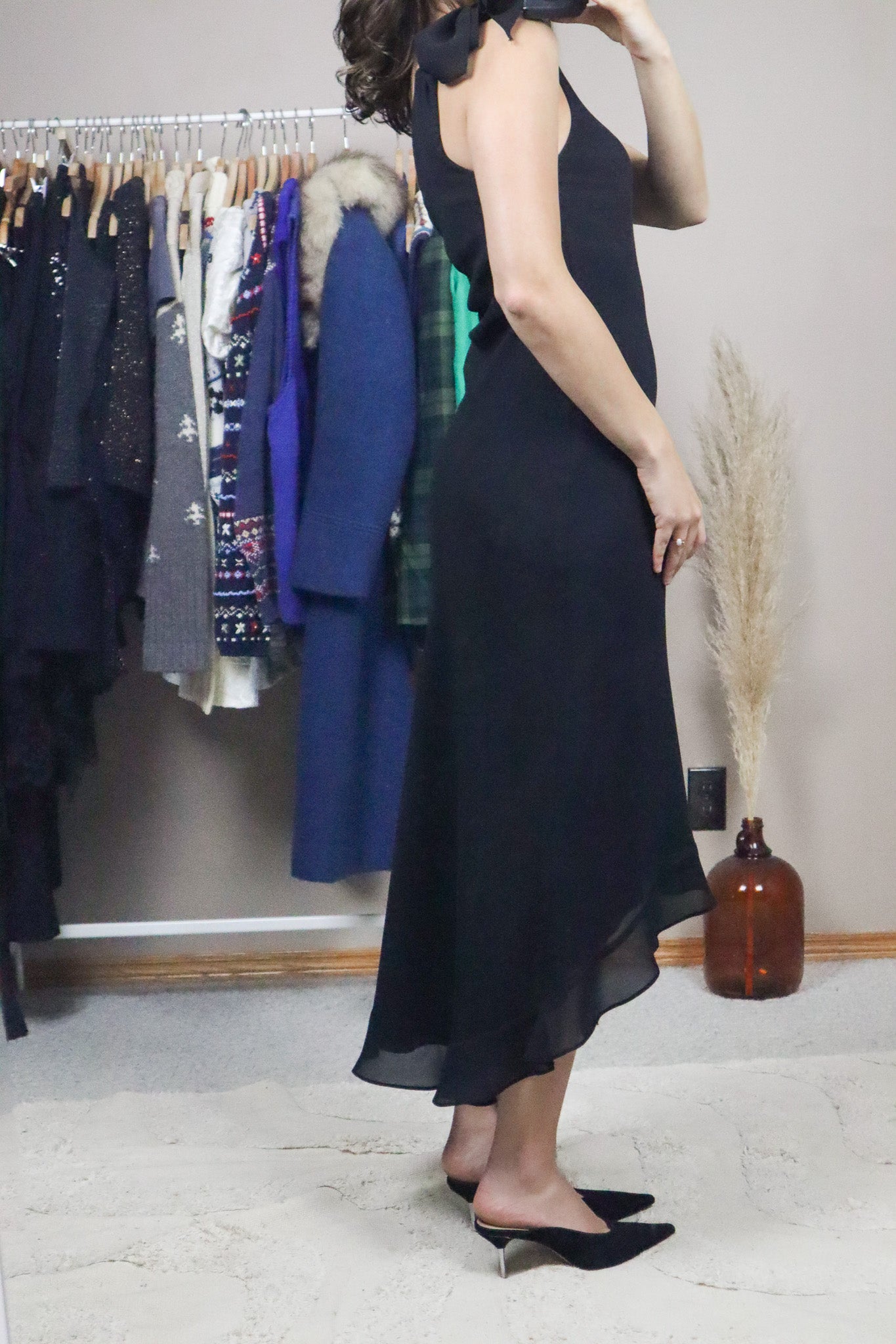 Made in Canada x Vintage x One Shoulder Maxi Dress (S)