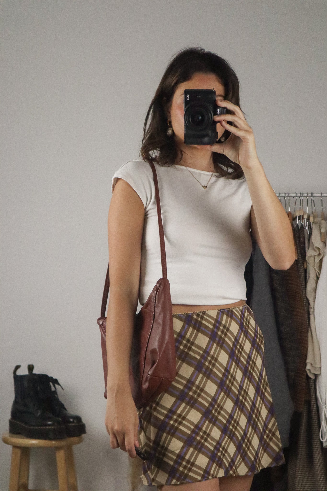 Vintage x Brown Leather Hobo Purser