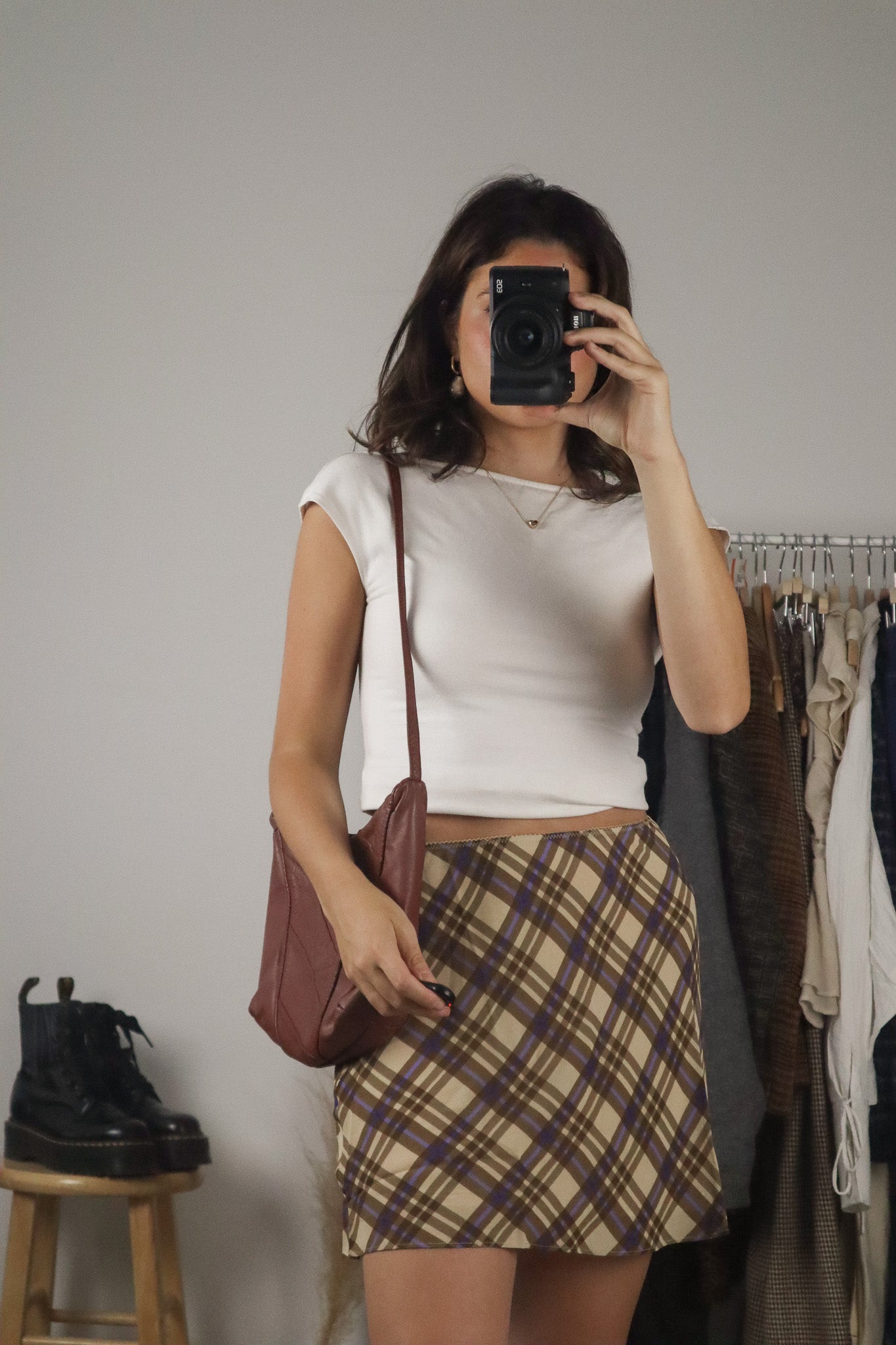 Vintage x Brown Leather Hobo Purser