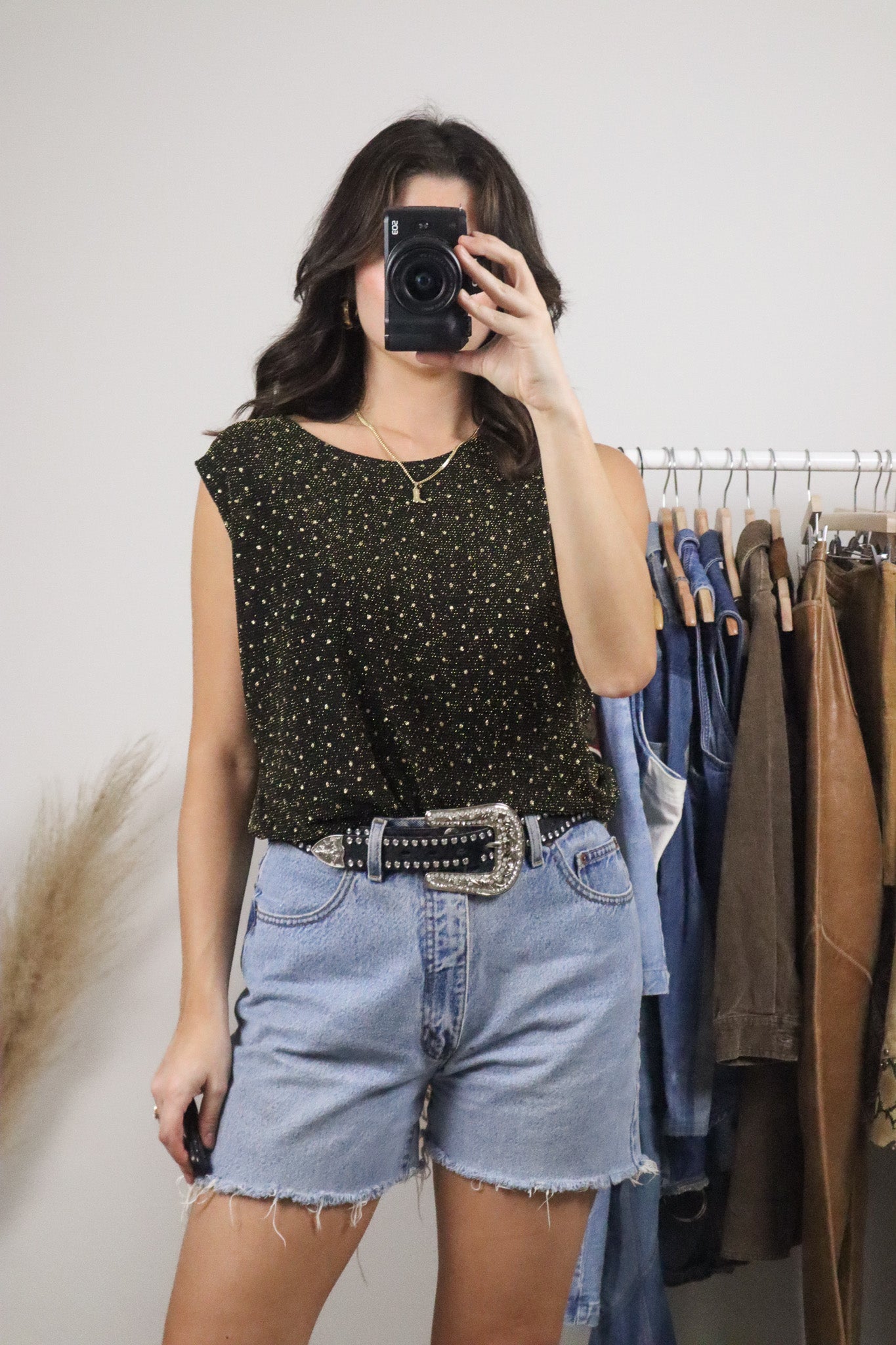 Made in Canada x Vintage x Polka Dot Glitter Tank (L)