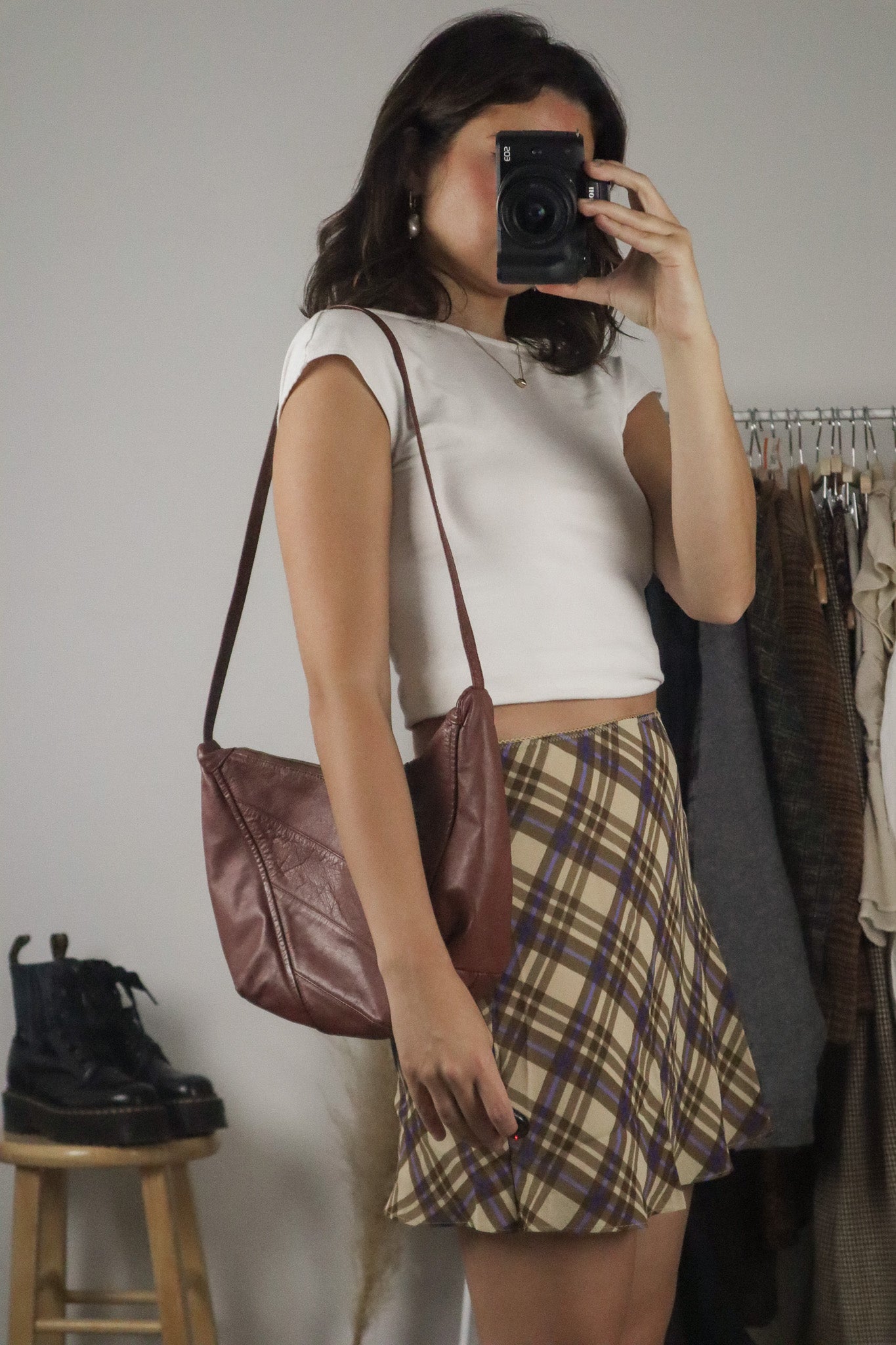 Vintage x Brown Leather Hobo Purser
