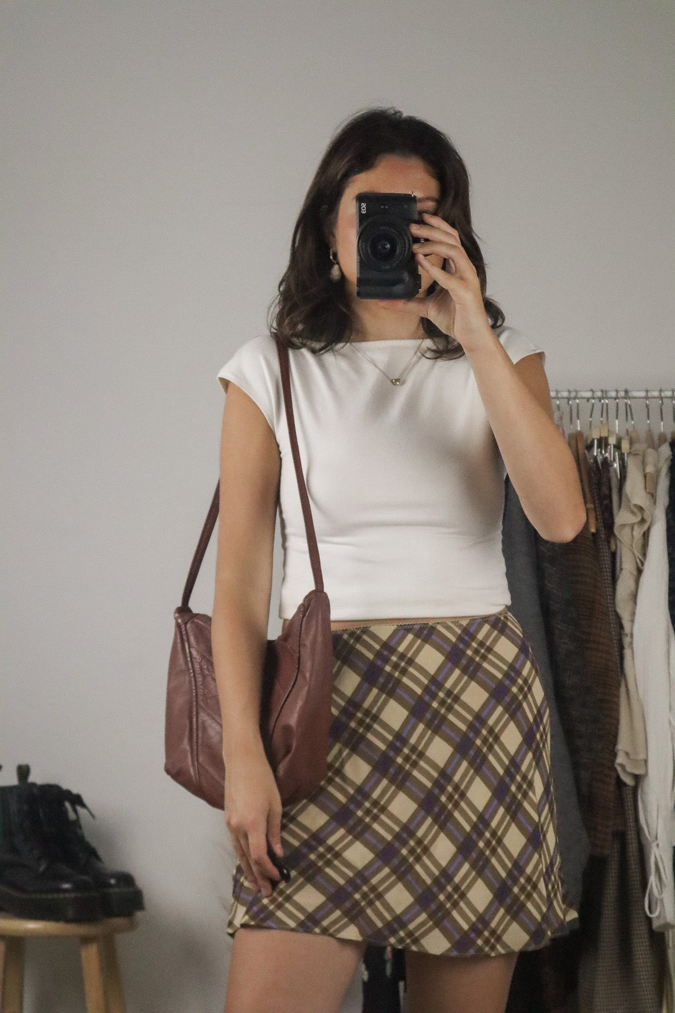 Vintage x Brown Leather Hobo Purser