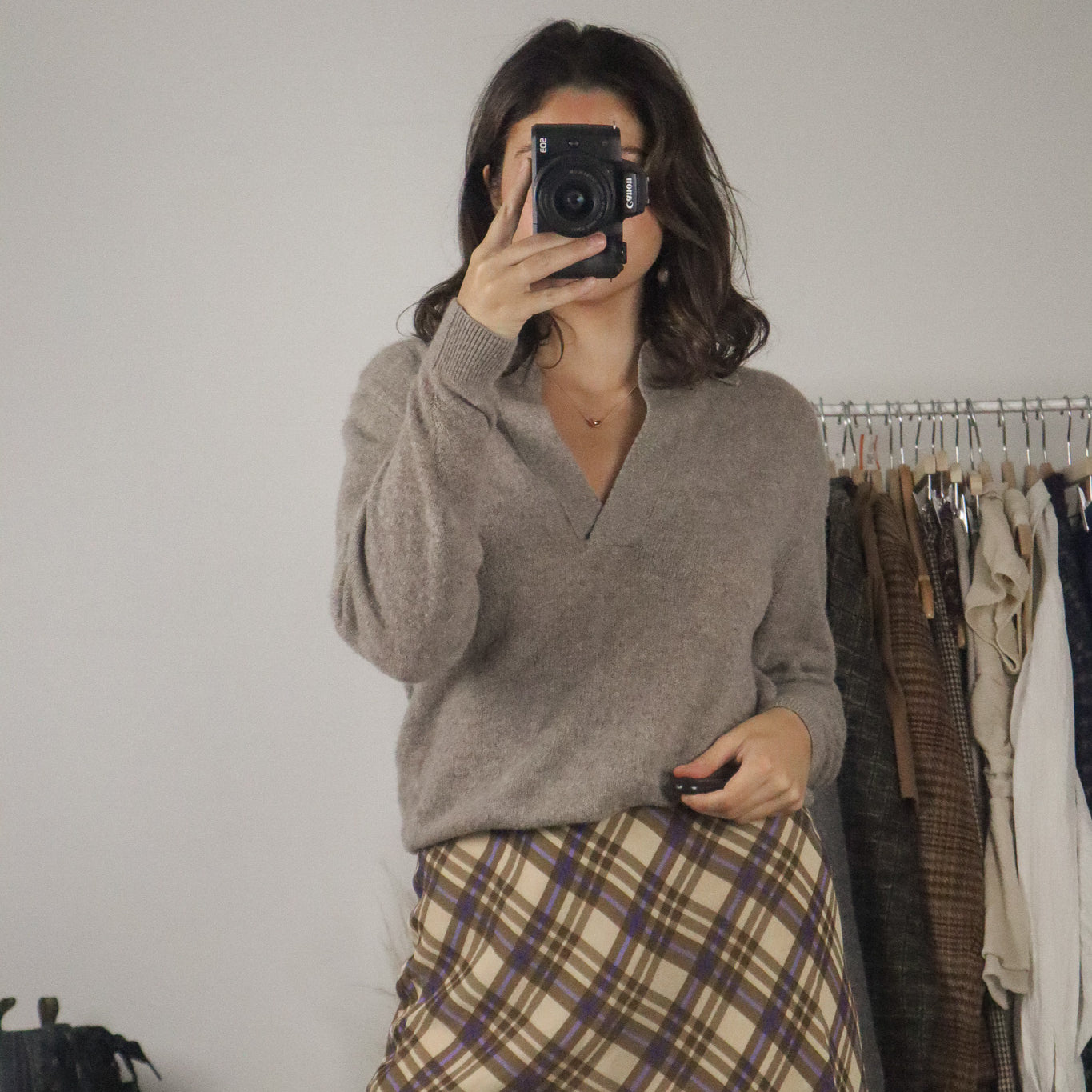 Khaite x Cashmere Collared Sweater (XS/S)