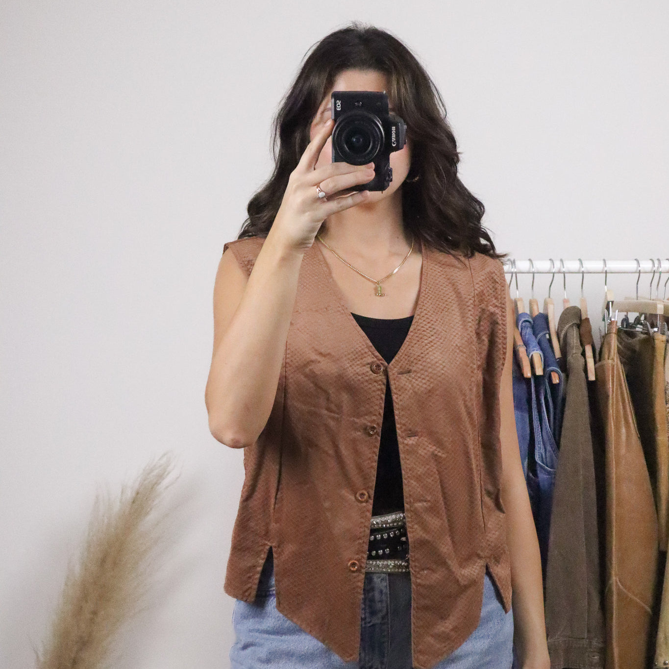 Made in USA x Vintage x Roper Faux Suede Textured Vest (L)