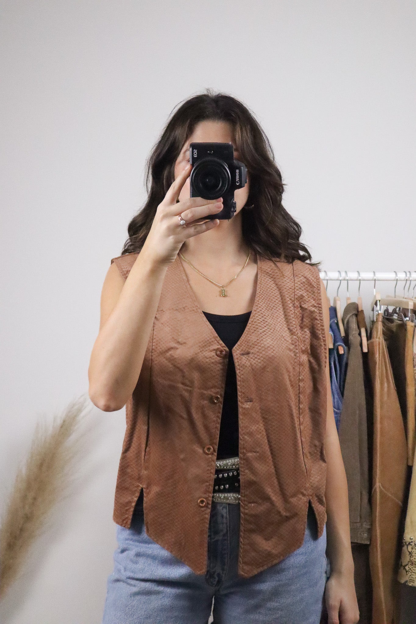 Made in USA x Vintage x Roper Faux Suede Textured Vest (L)