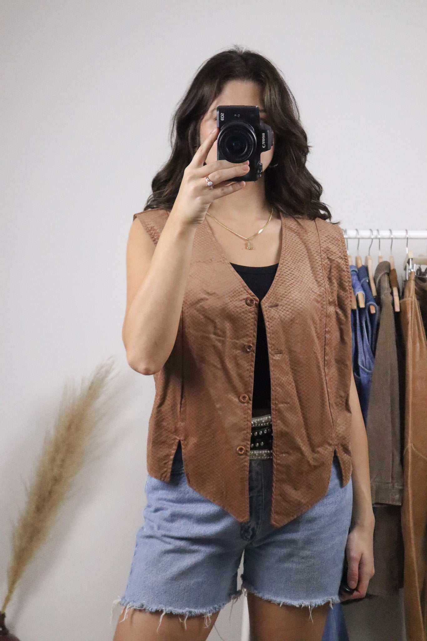 Made in USA x Vintage x Roper Faux Suede Textured Vest (L)