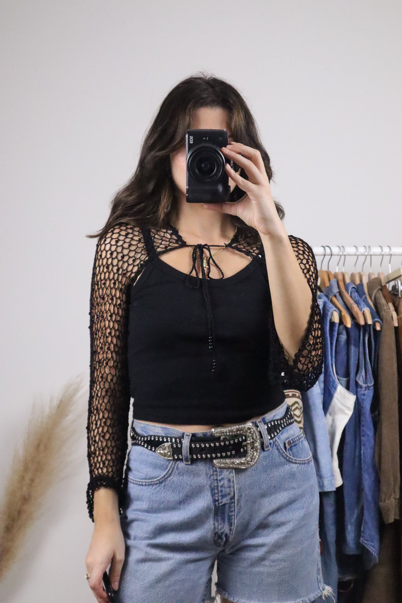 Vintage x Sequence Crochet Shrug (S-M)