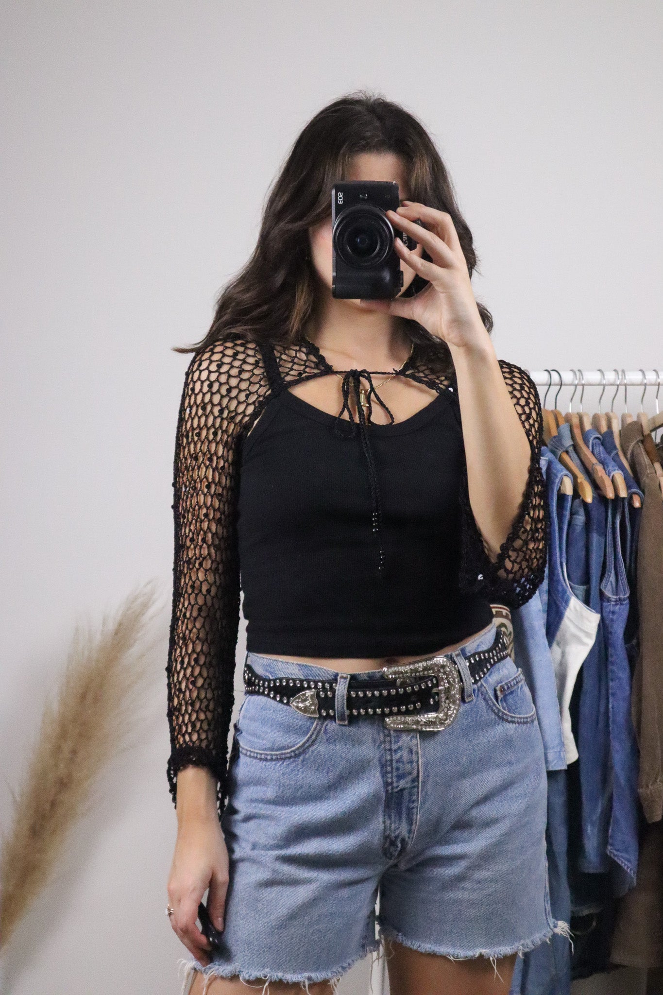 Vintage x Sequence Crochet Shrug (S-M)