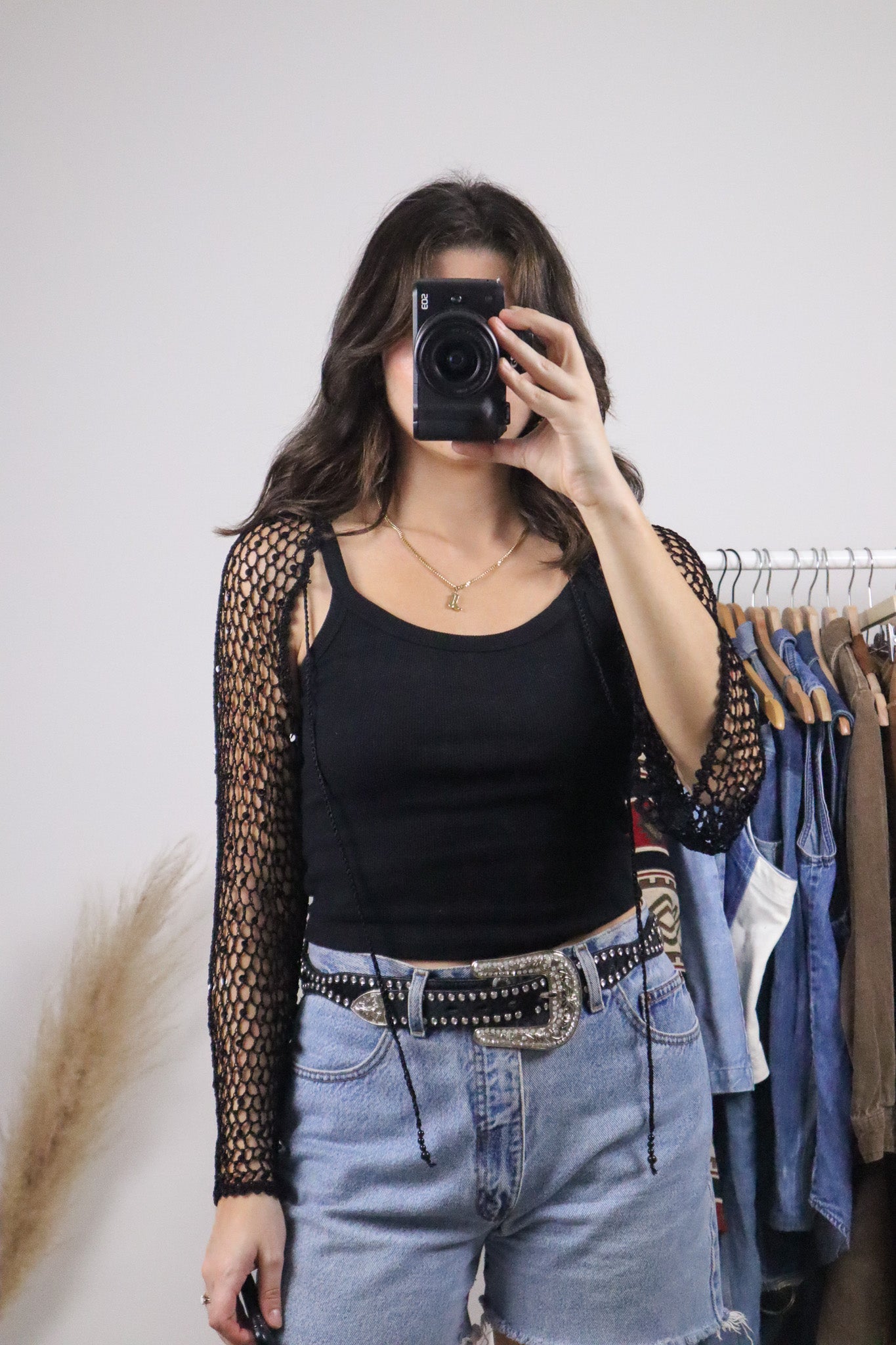 Vintage x Sequence Crochet Shrug (S-M)