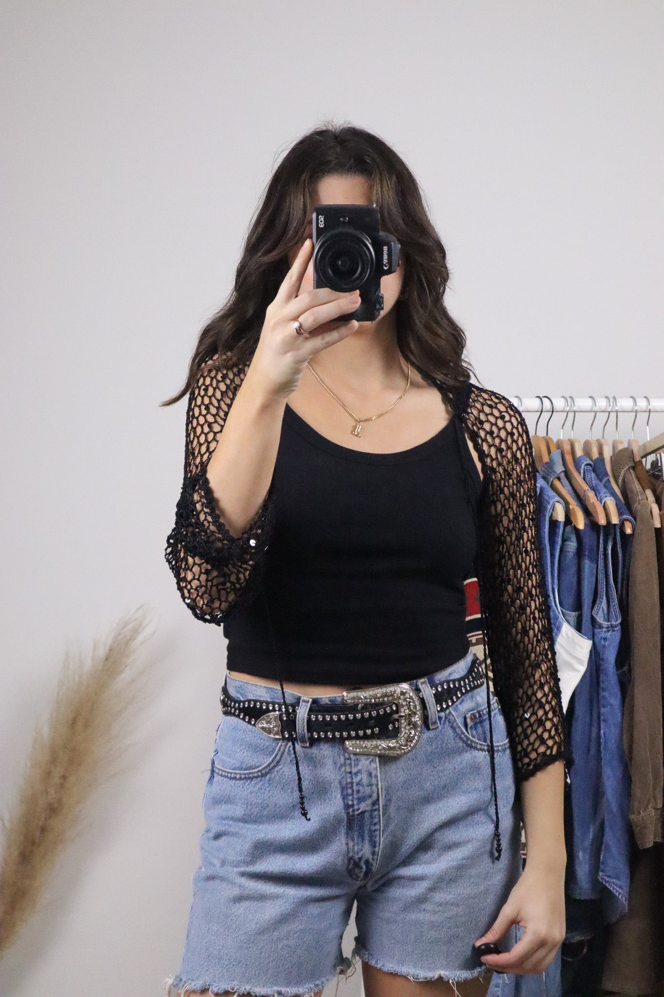 Vintage x Sequence Crochet Shrug (S-M)