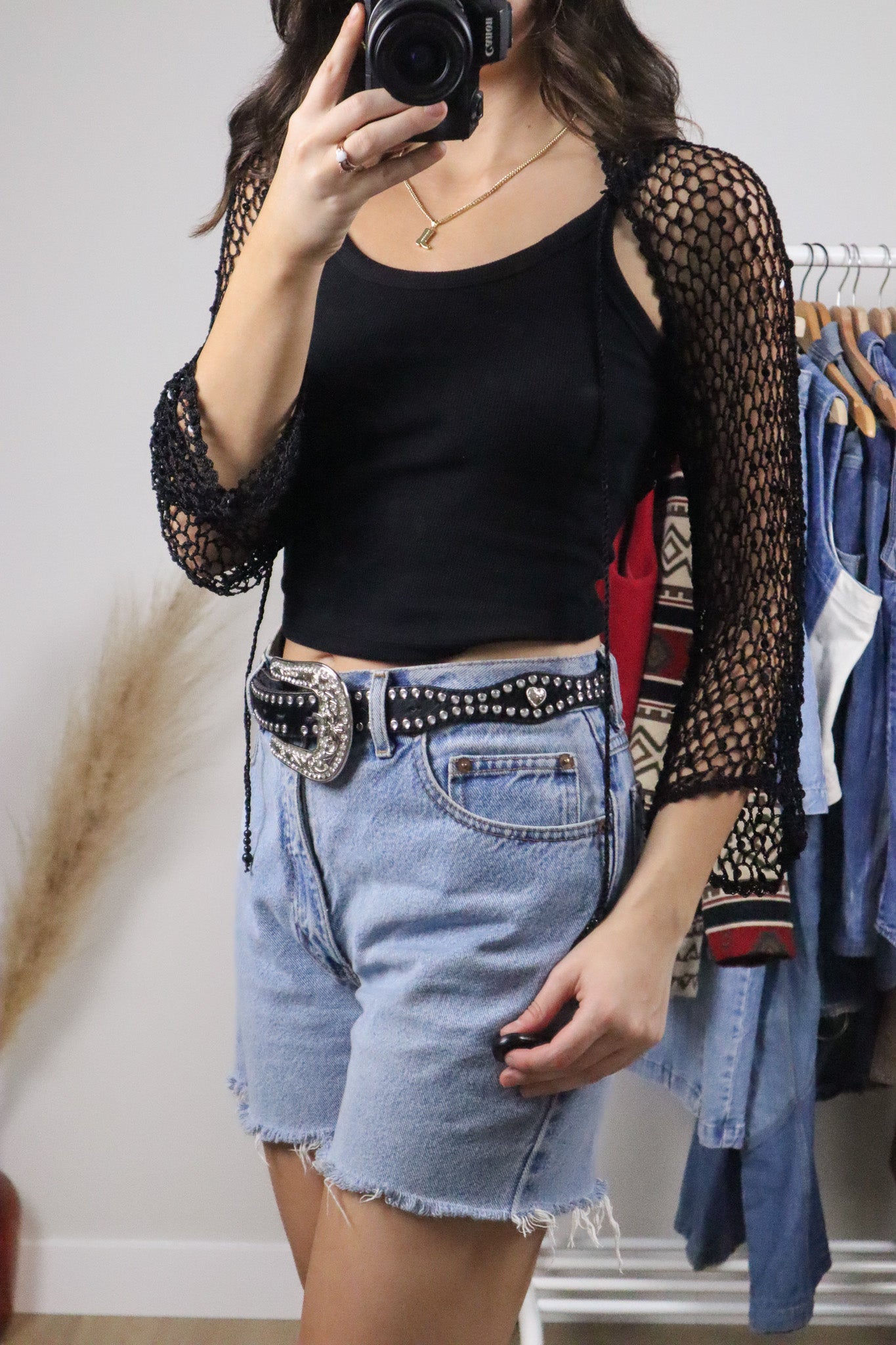 Vintage x Sequence Crochet Shrug (S-M)