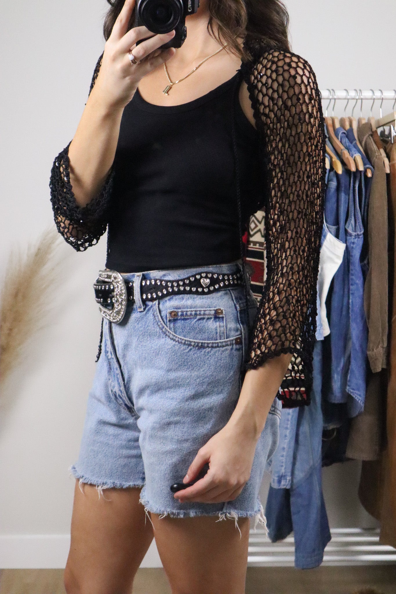 Vintage x Sequence Crochet Shrug (S-M)