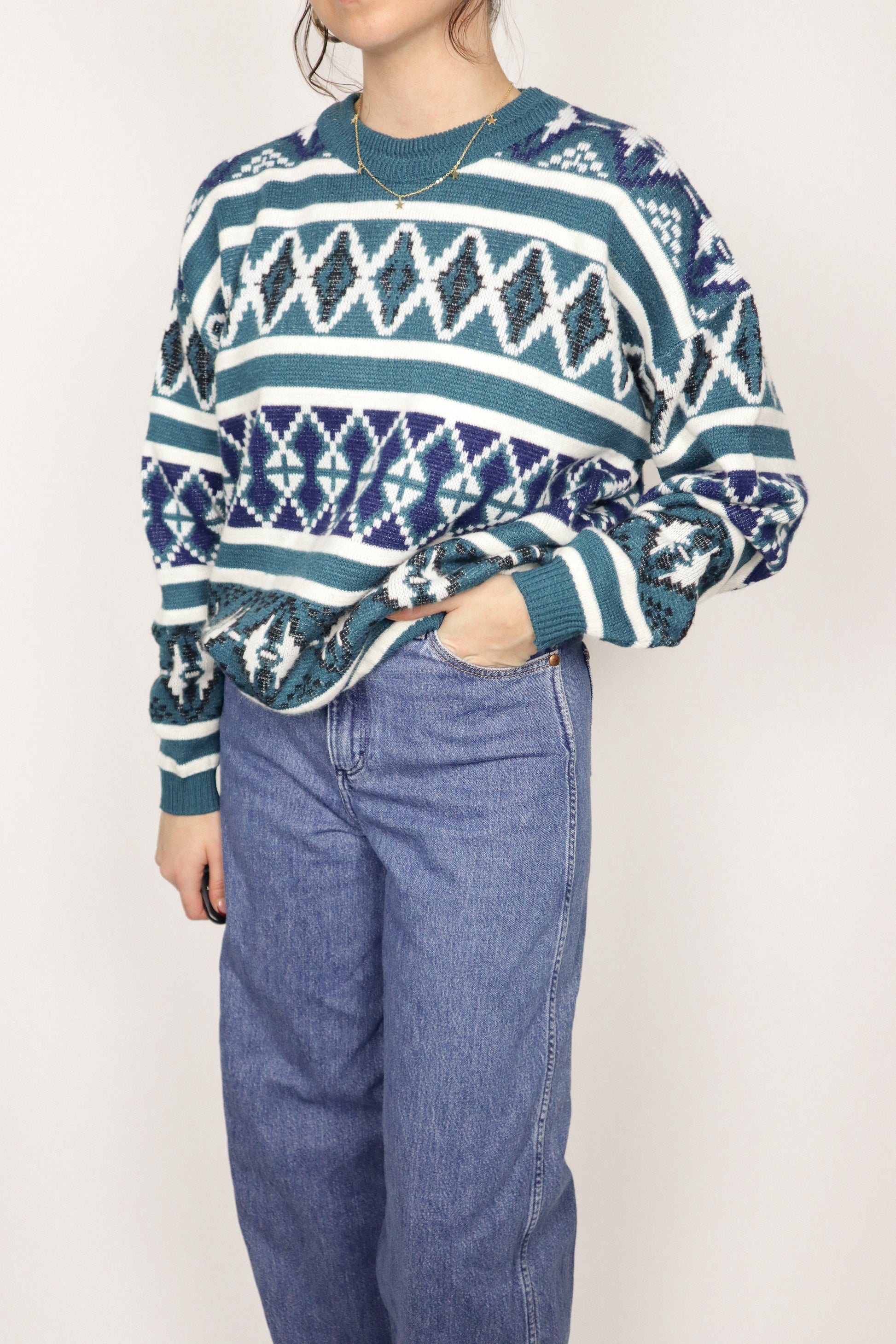 Vintage x Made in Canada x Patterned Sweater (S/M)