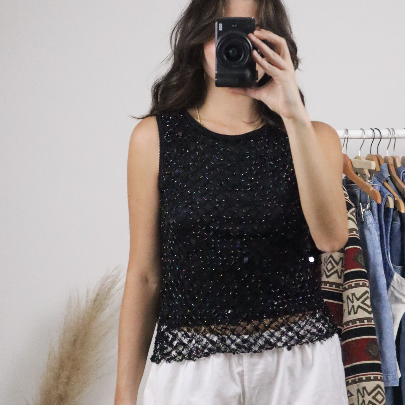 Vintage x Sequence/Beaded Top (S)