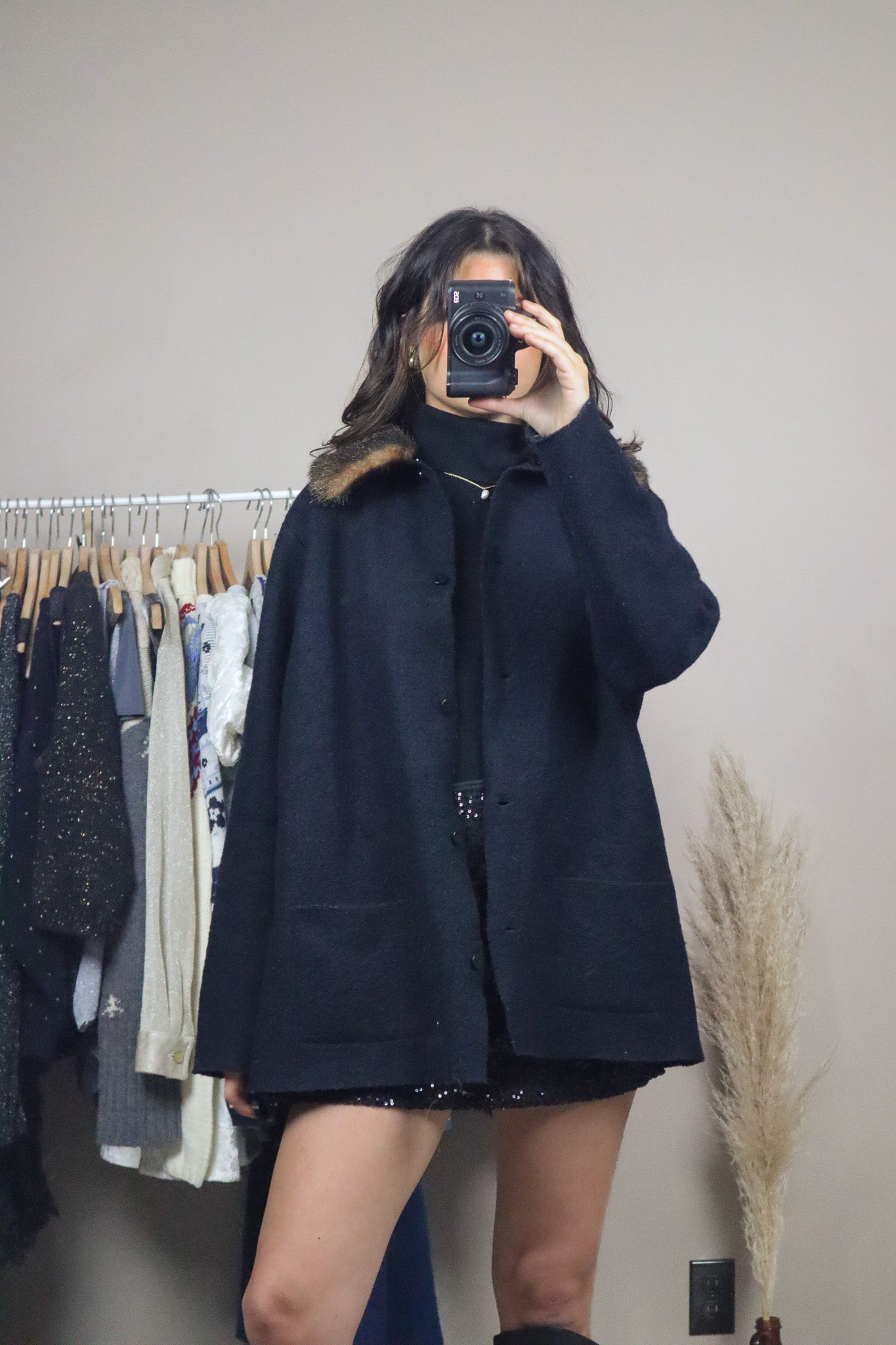 Vintage x Wool & Faux Fur Collared Jacket (M-XL)