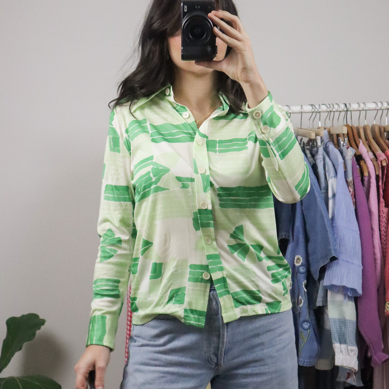 Vintage x 1970s x Graphic Blouse (S/M)