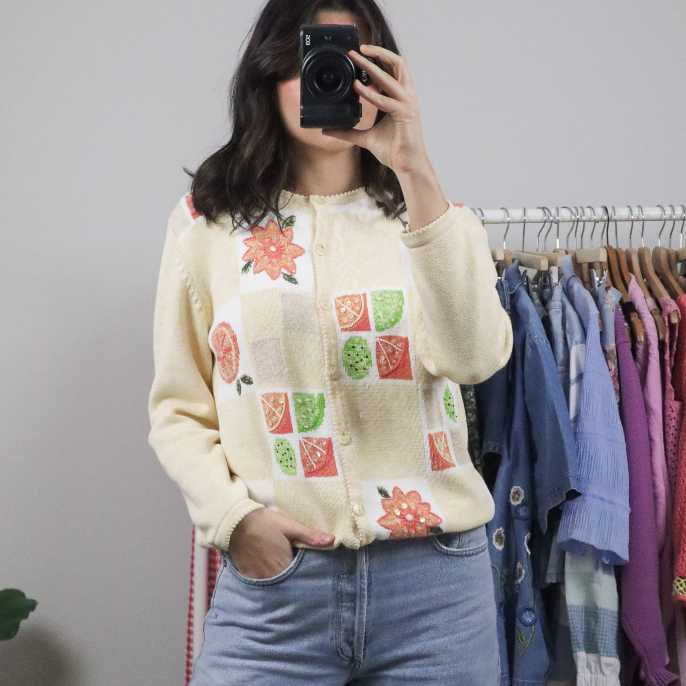 Vintage x Fruit & Flower Beaded Cardigan (M)