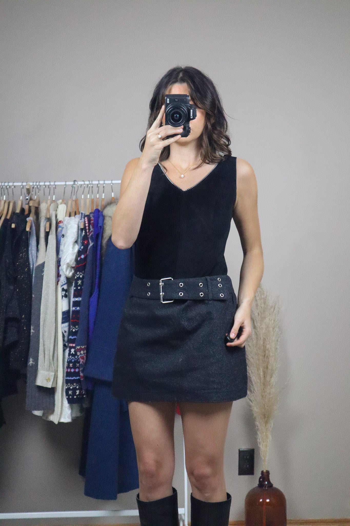 Made in Canada x Danier x Rhinstone Suede Tank (4)