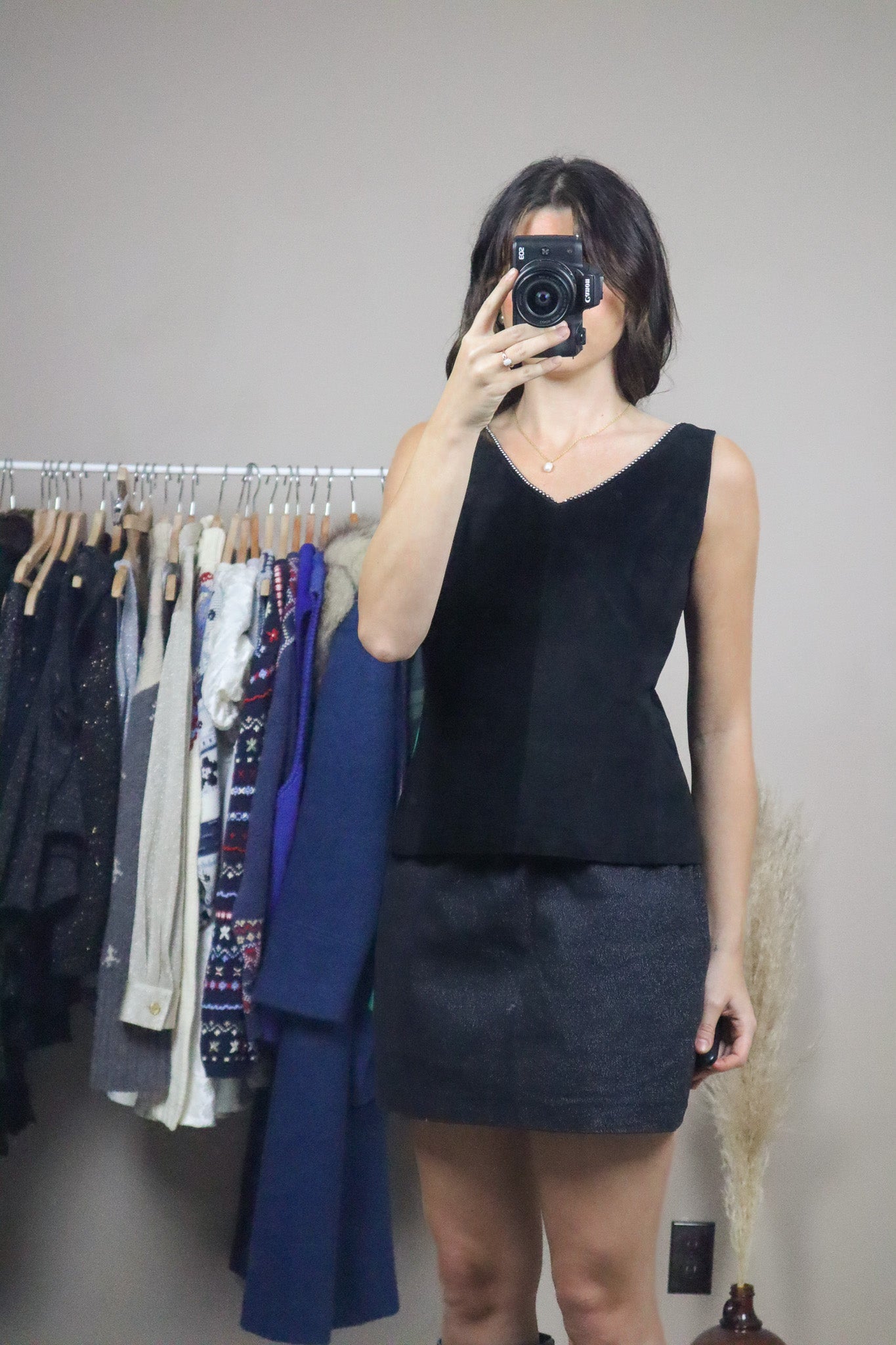 Made in Canada x Danier x Rhinstone Suede Tank (4)