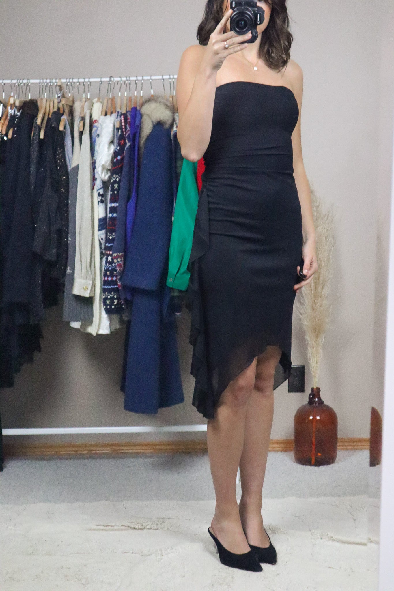 Vintage x Mesh Strapless Dress (XS)