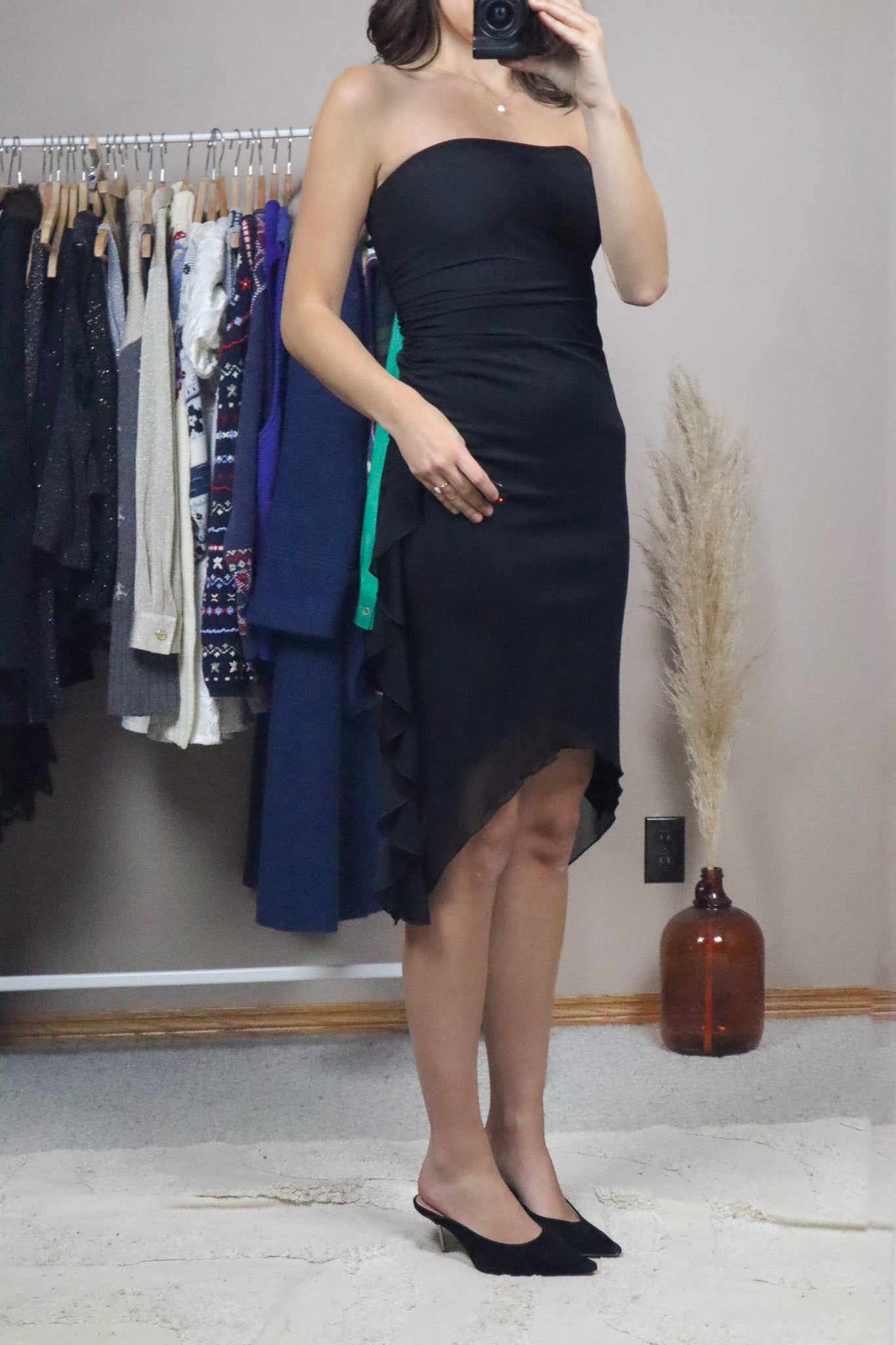 Vintage x Mesh Strapless Dress (XS)