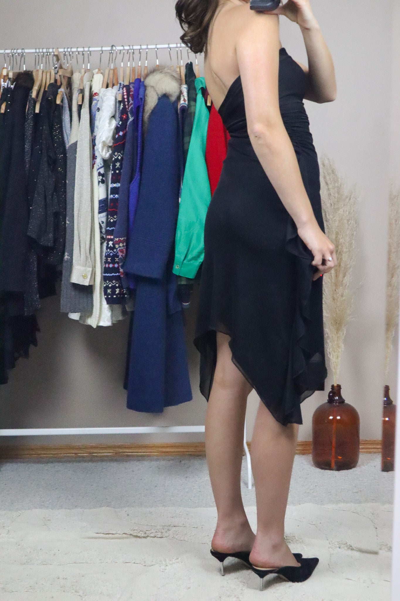Vintage x Mesh Strapless Dress (XS)
