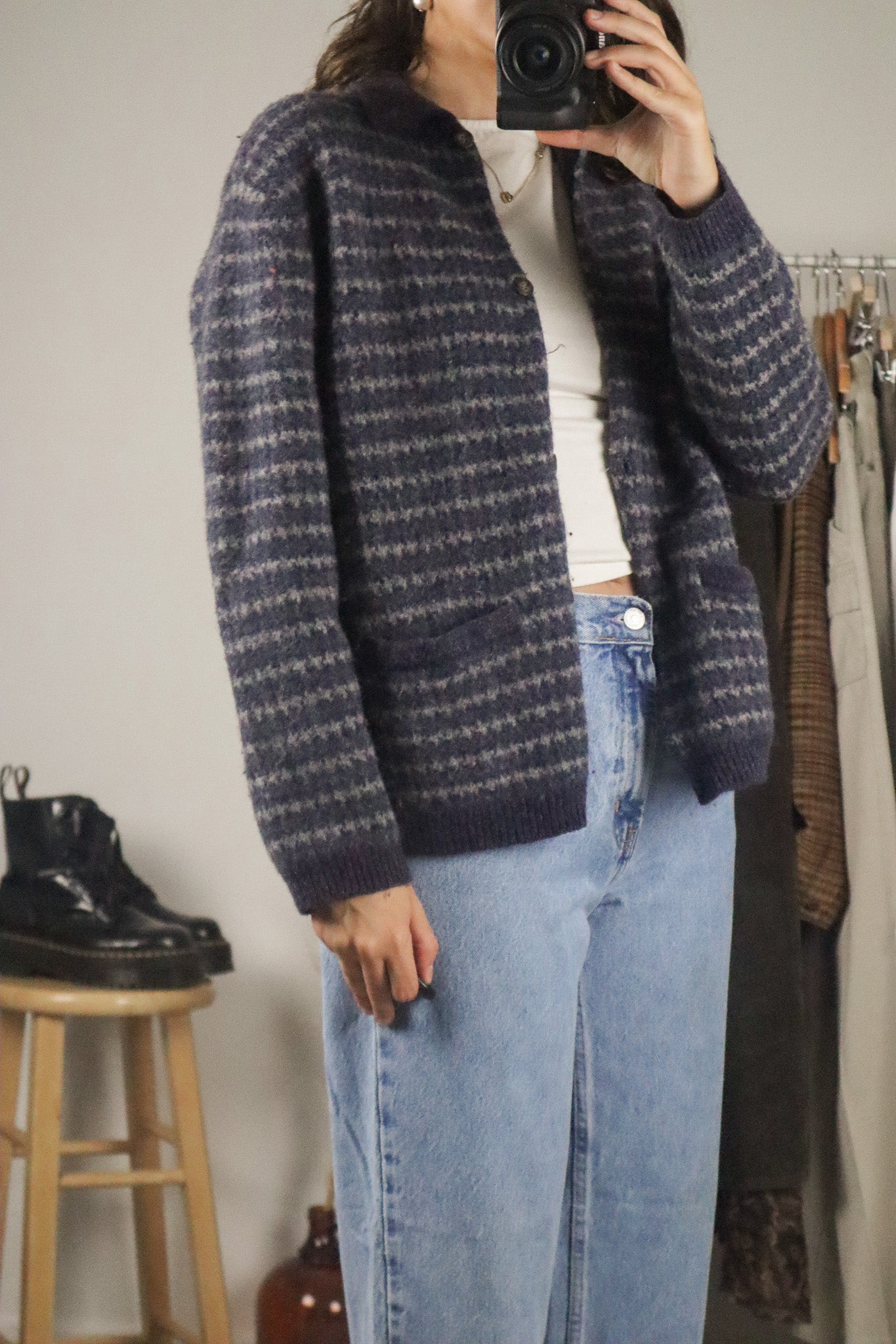 Vintage x Wool Striped Cardi (S/M)