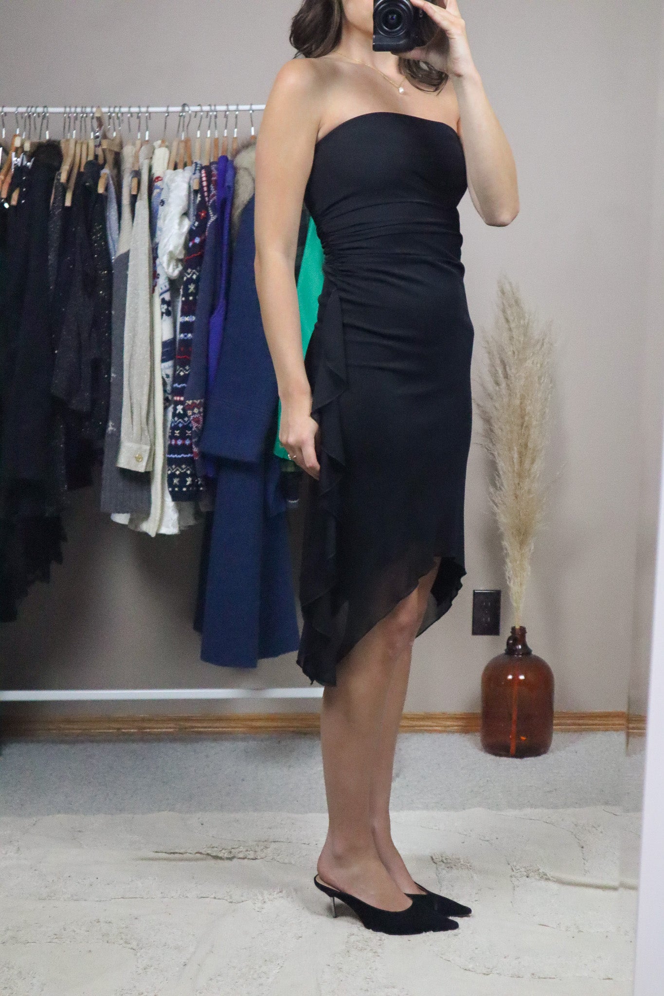 Vintage x Mesh Strapless Dress (XS)