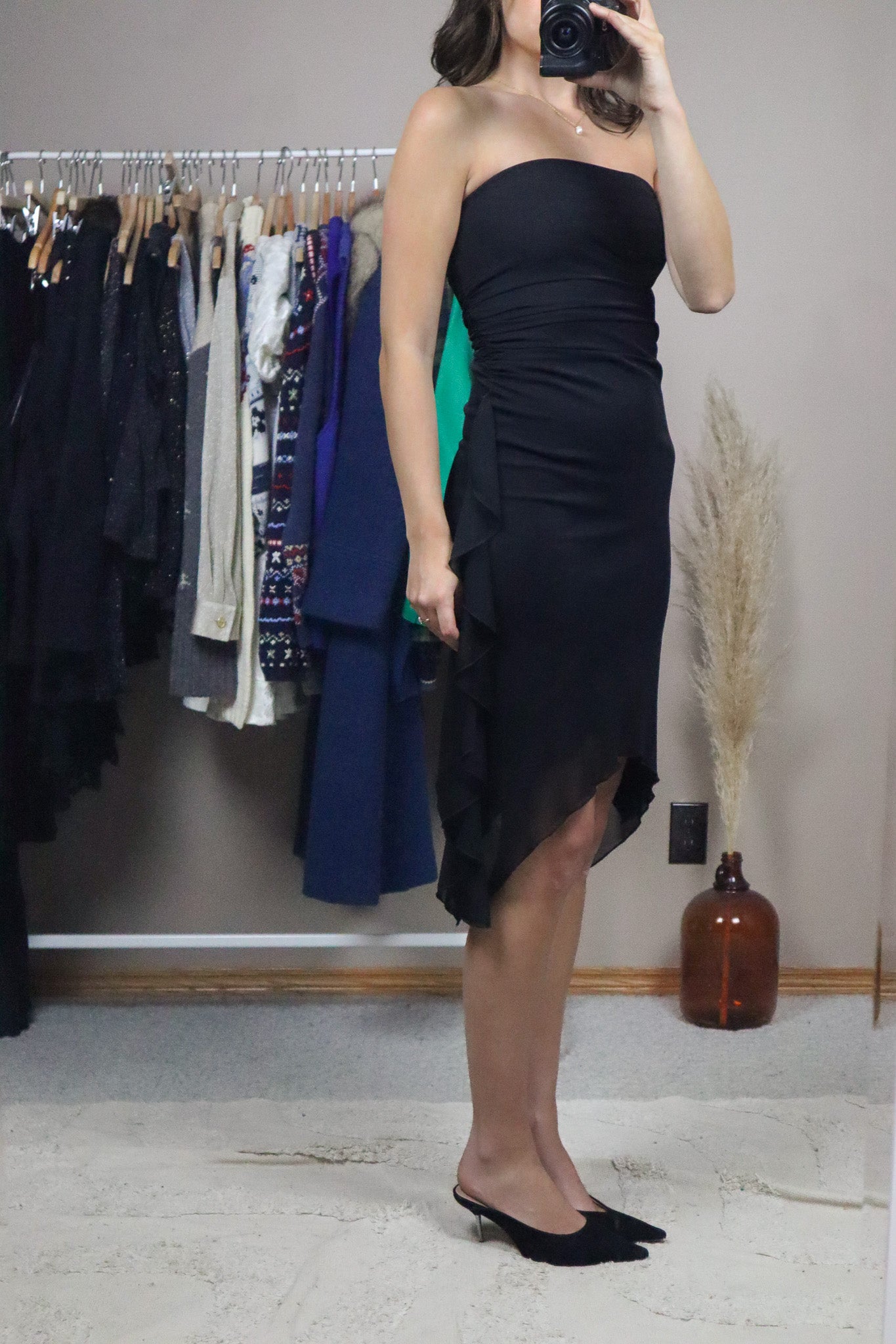 Vintage x Mesh Strapless Dress (XS)