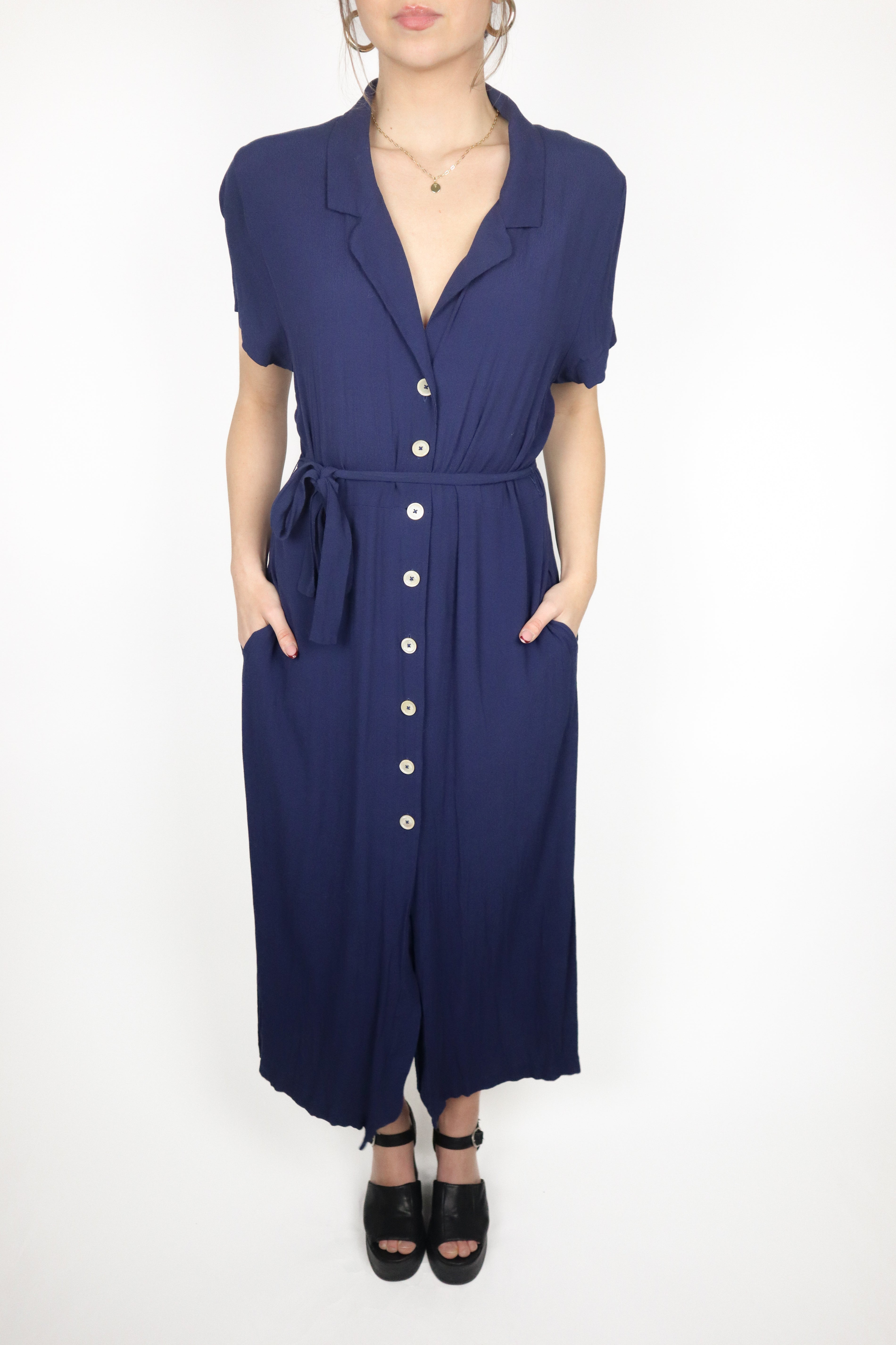 Wilfred x Button Up Maxi Dress (L)
