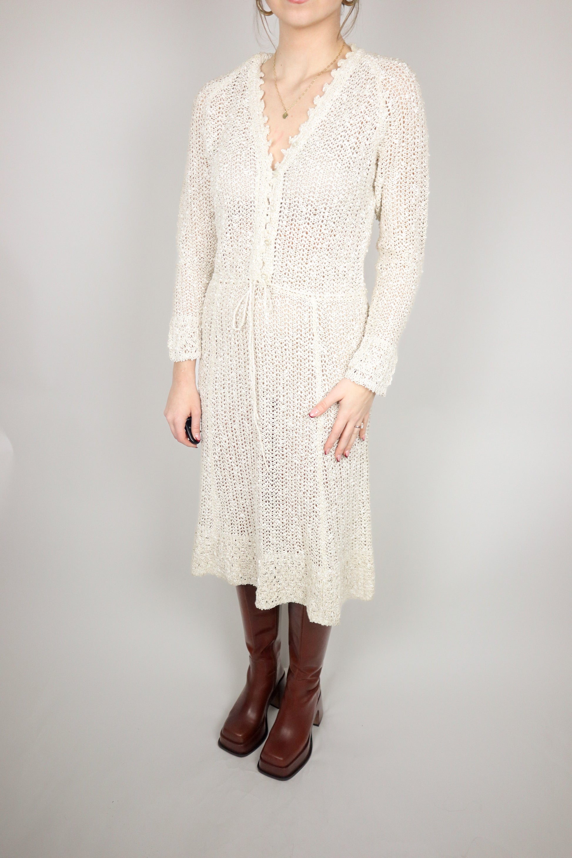 Made in Ireland x Vintage x 70s Linen Dress (S)