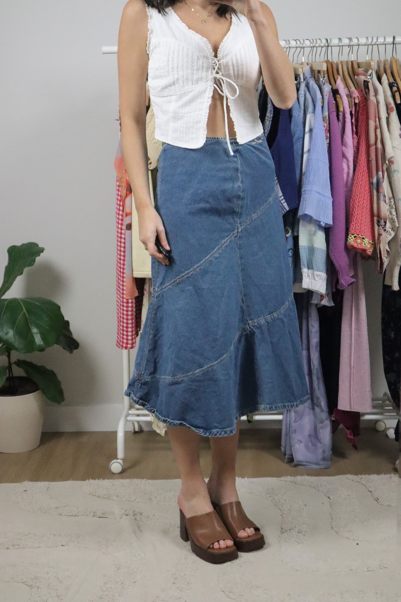 Vintage x Denim Midi Skirt (4)