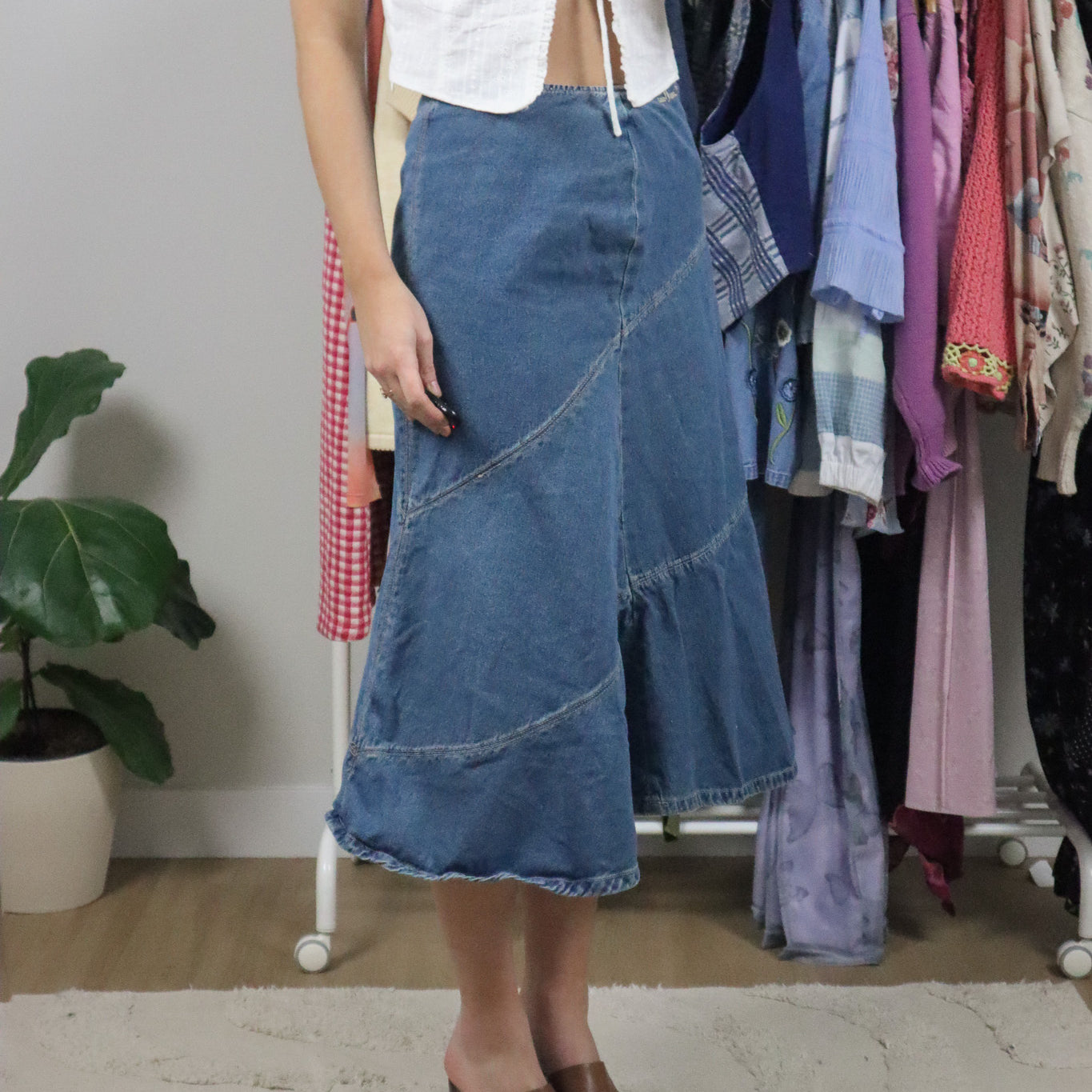 Vintage x Denim Midi Skirt (4)