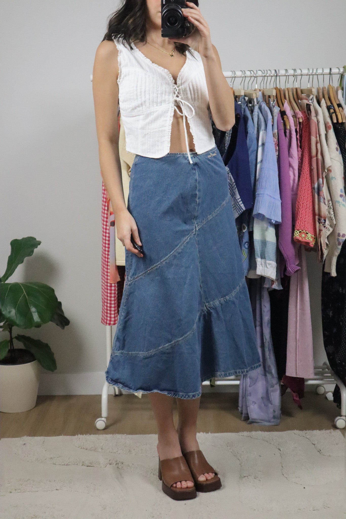 Vintage x Denim Midi Skirt (4)