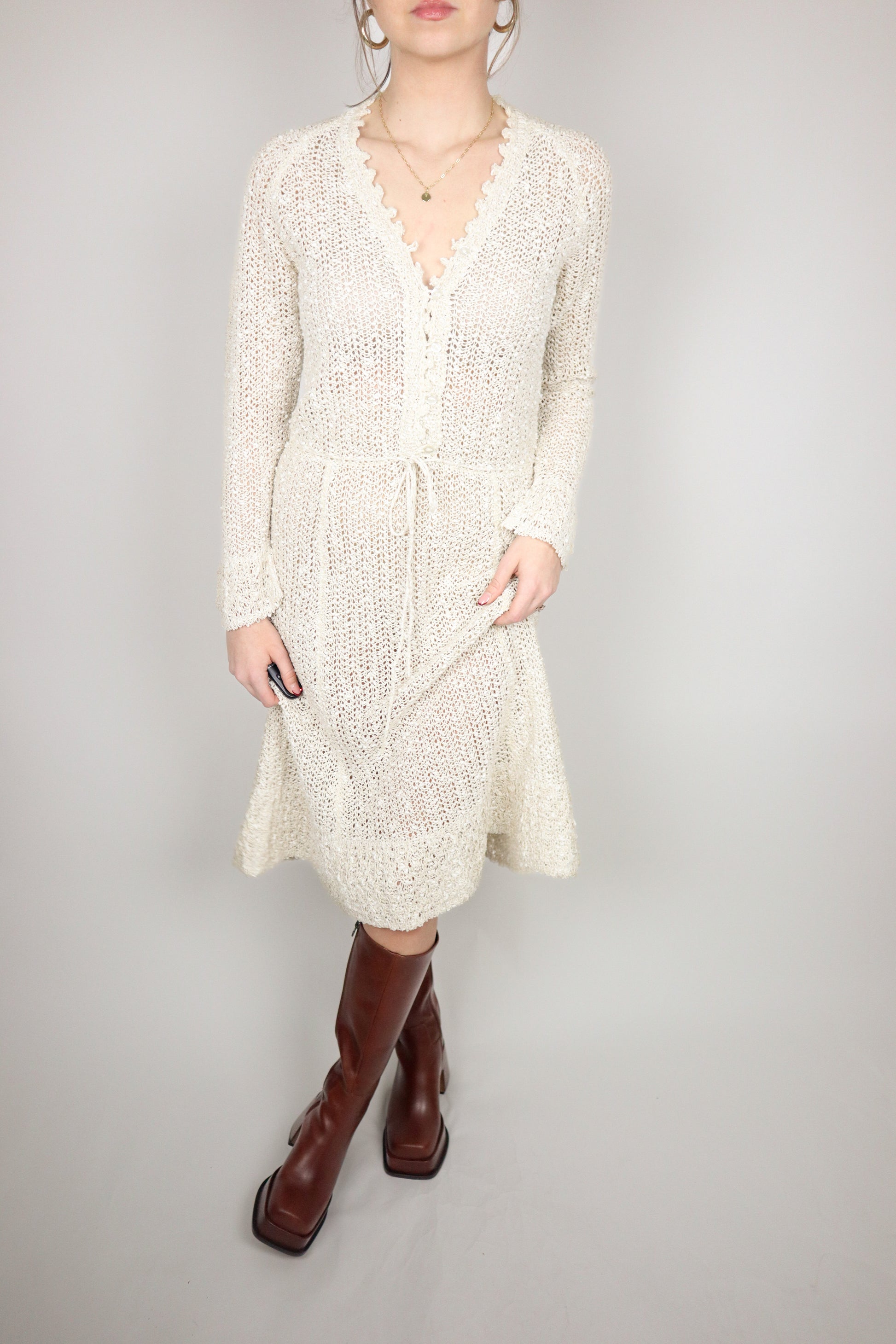 Made in Ireland x Vintage x 70s Linen Dress (S)