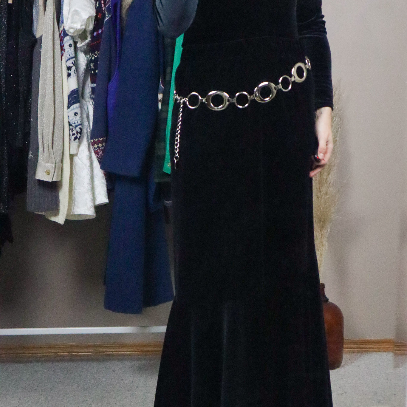 Vintage x Silver Chain Belt (M/L)