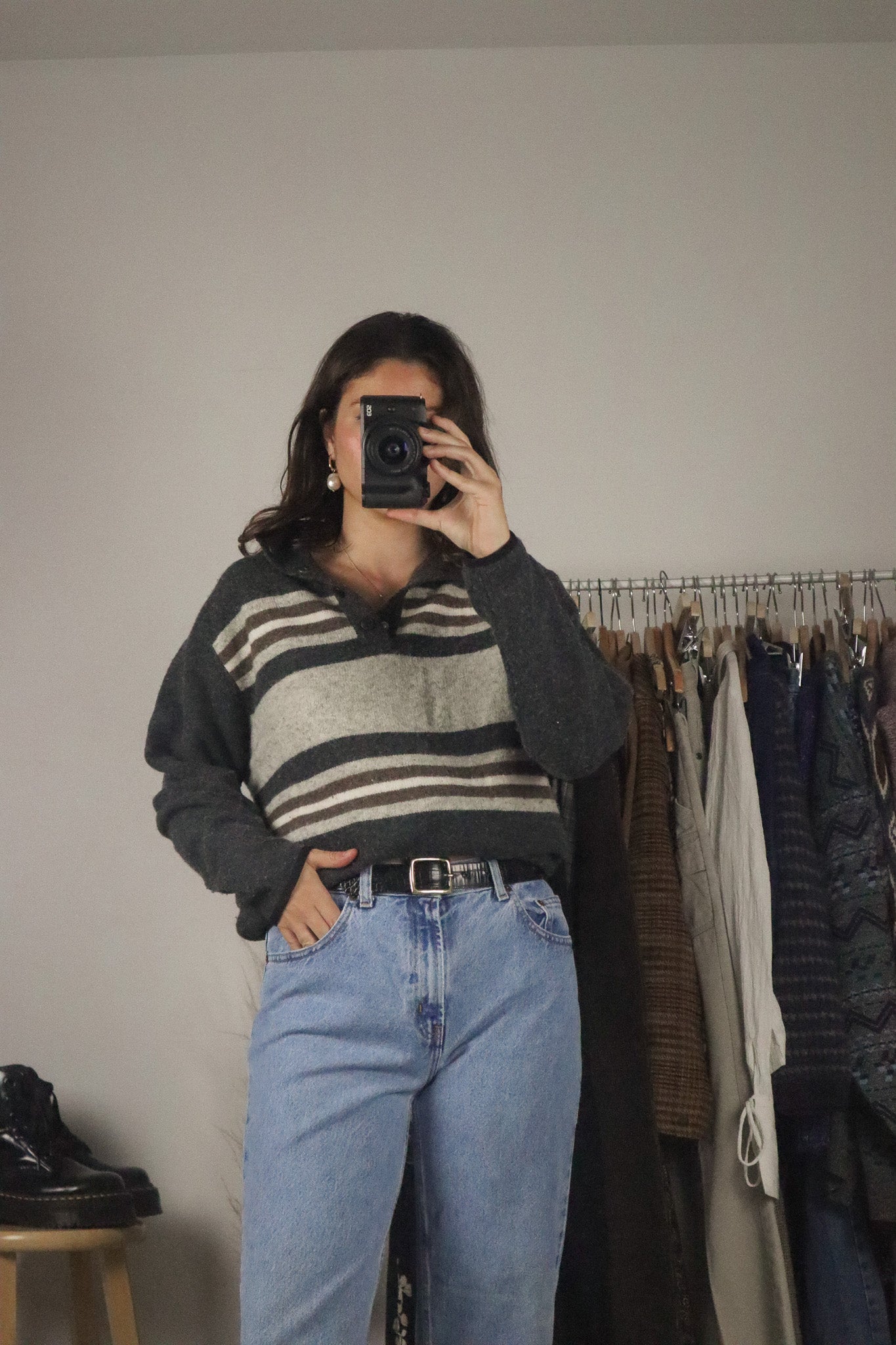 Vintage x Wool Blend Striped Sweater (S)