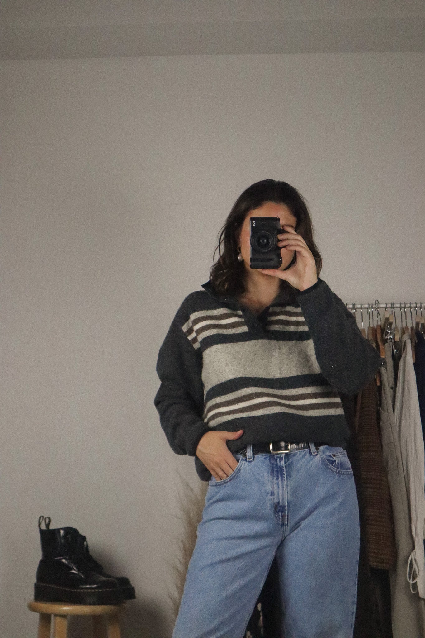 Vintage x Wool Blend Striped Sweater (S)