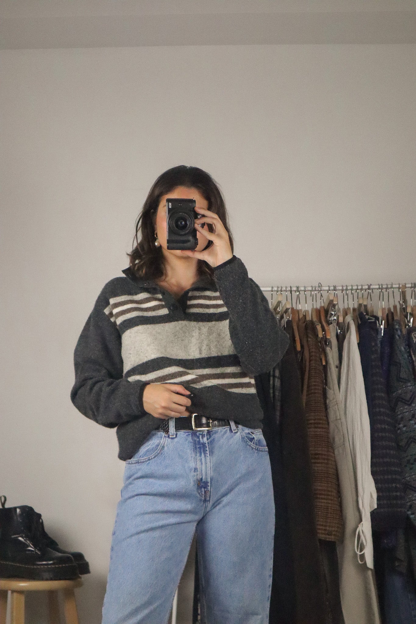 Vintage x Wool Blend Striped Sweater (S)