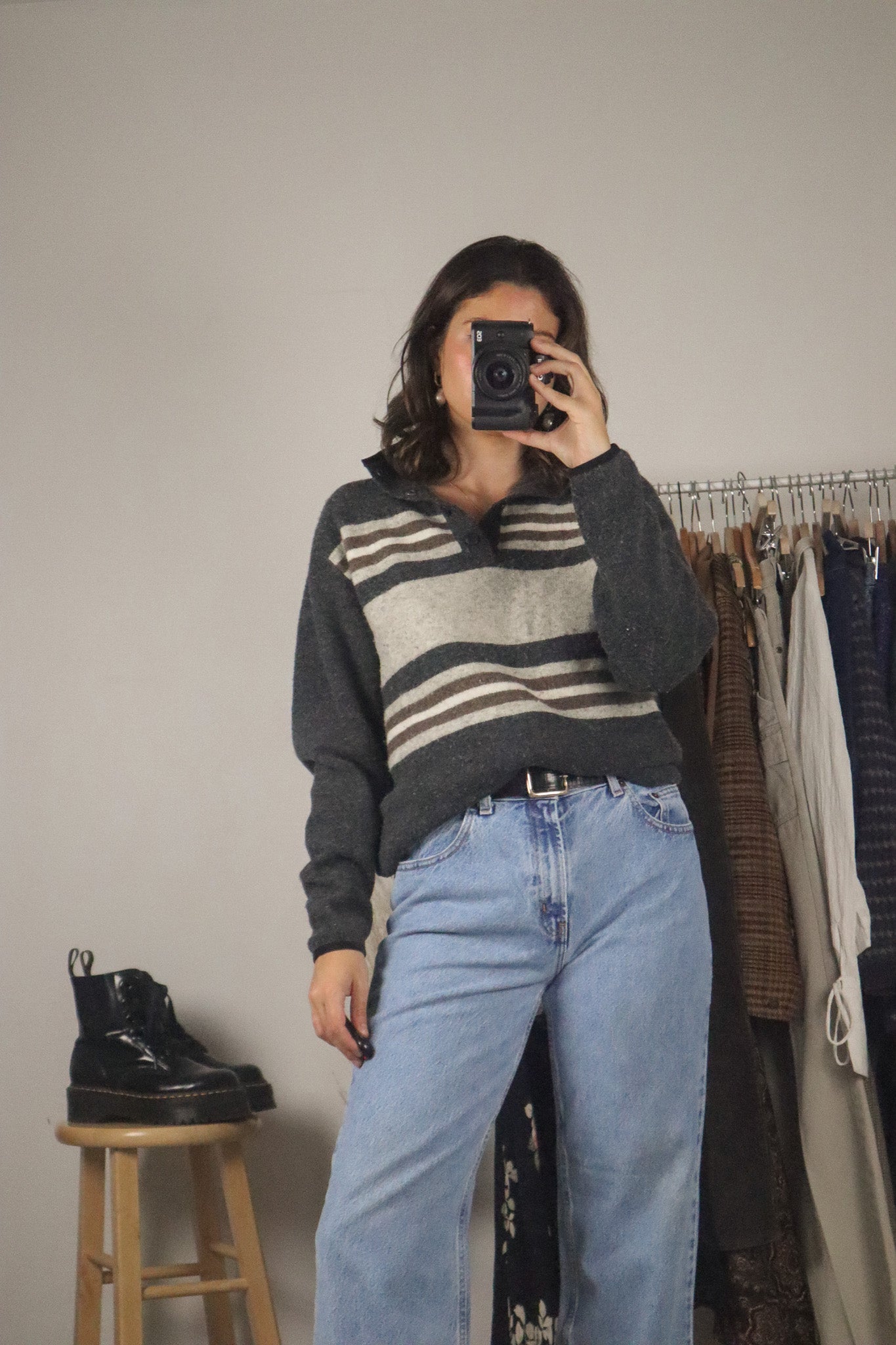 Vintage x Wool Blend Striped Sweater (S)