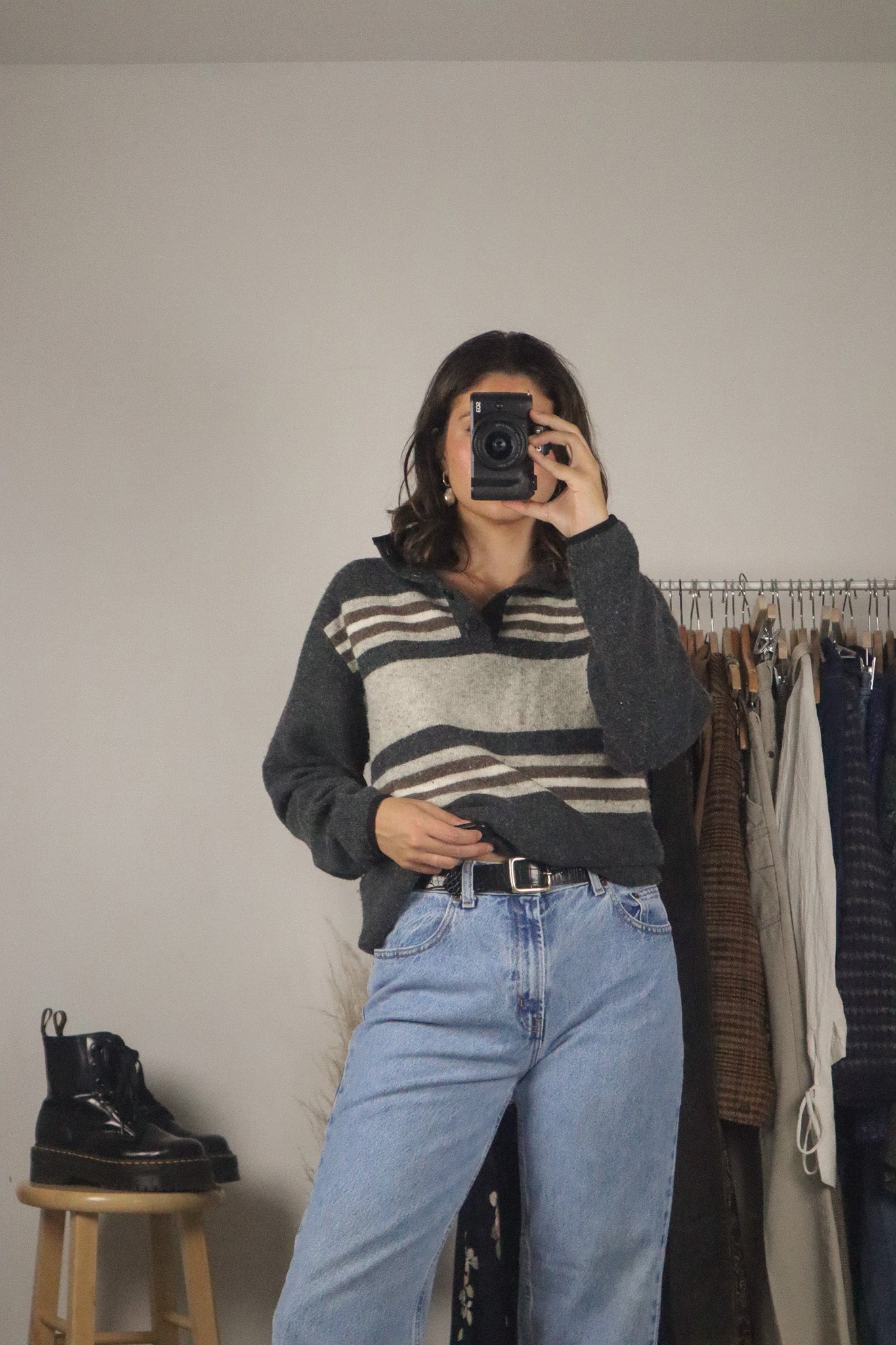 Vintage x Wool Blend Striped Sweater (S)