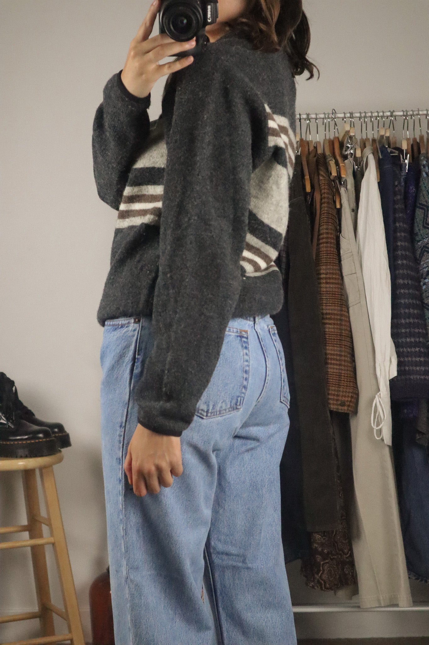 Vintage x Wool Blend Striped Sweater (S)