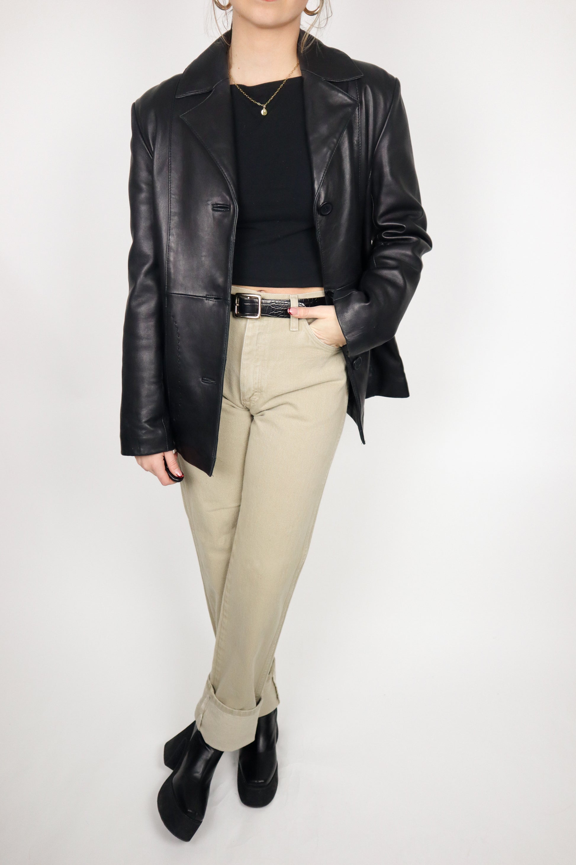 Vintage x Leather Jacket (S)