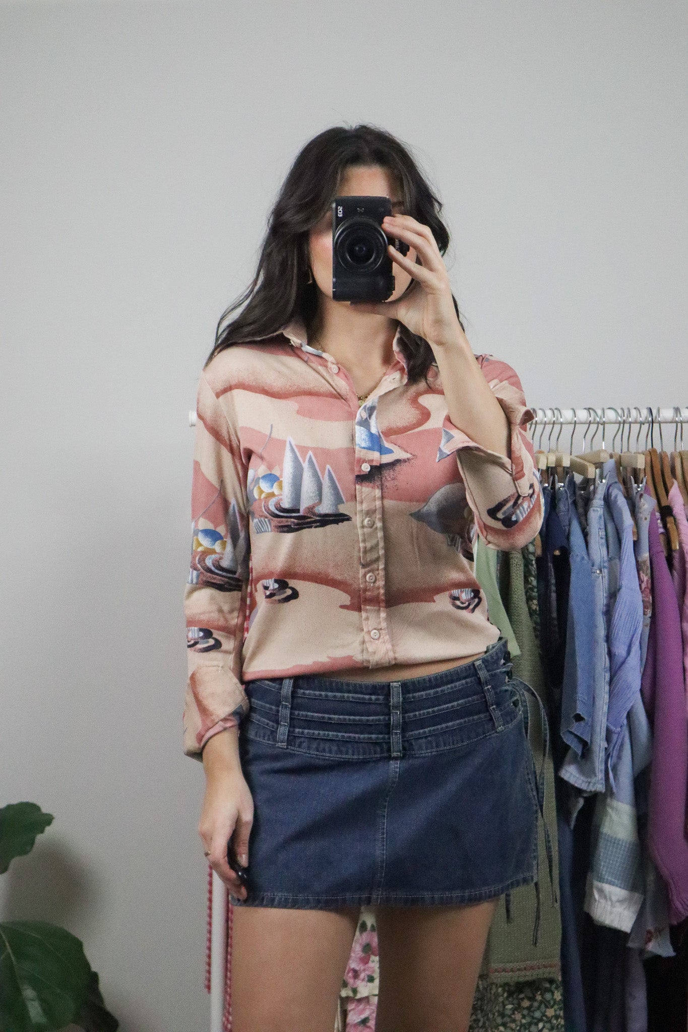 Vintage x 1970s x Graphic Blouse (S)