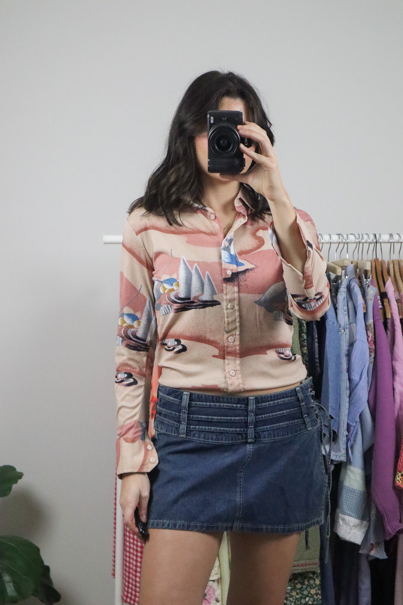 Vintage x 1970s x Graphic Blouse (S)