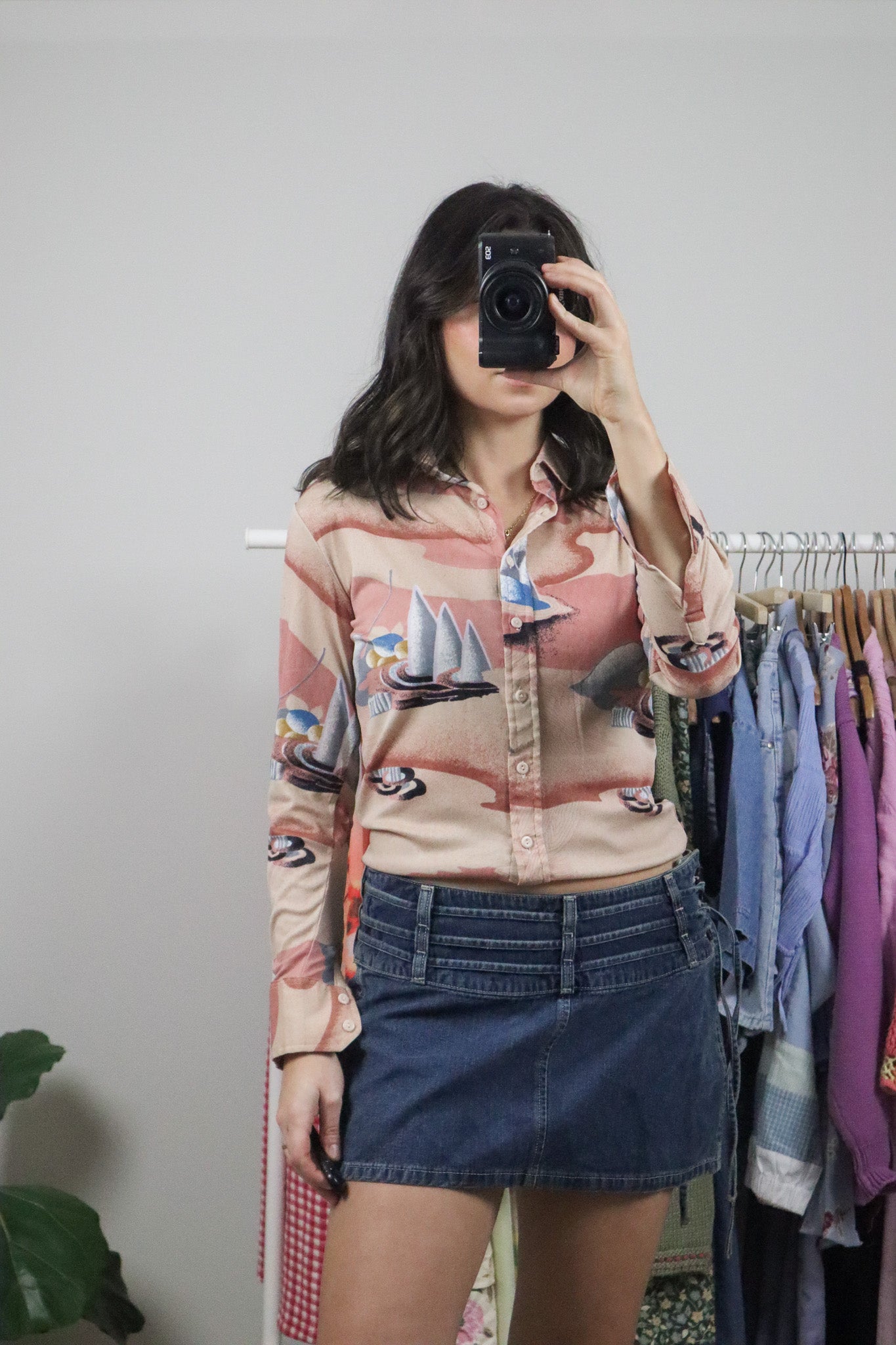 Vintage x 1970s x Graphic Blouse (S)